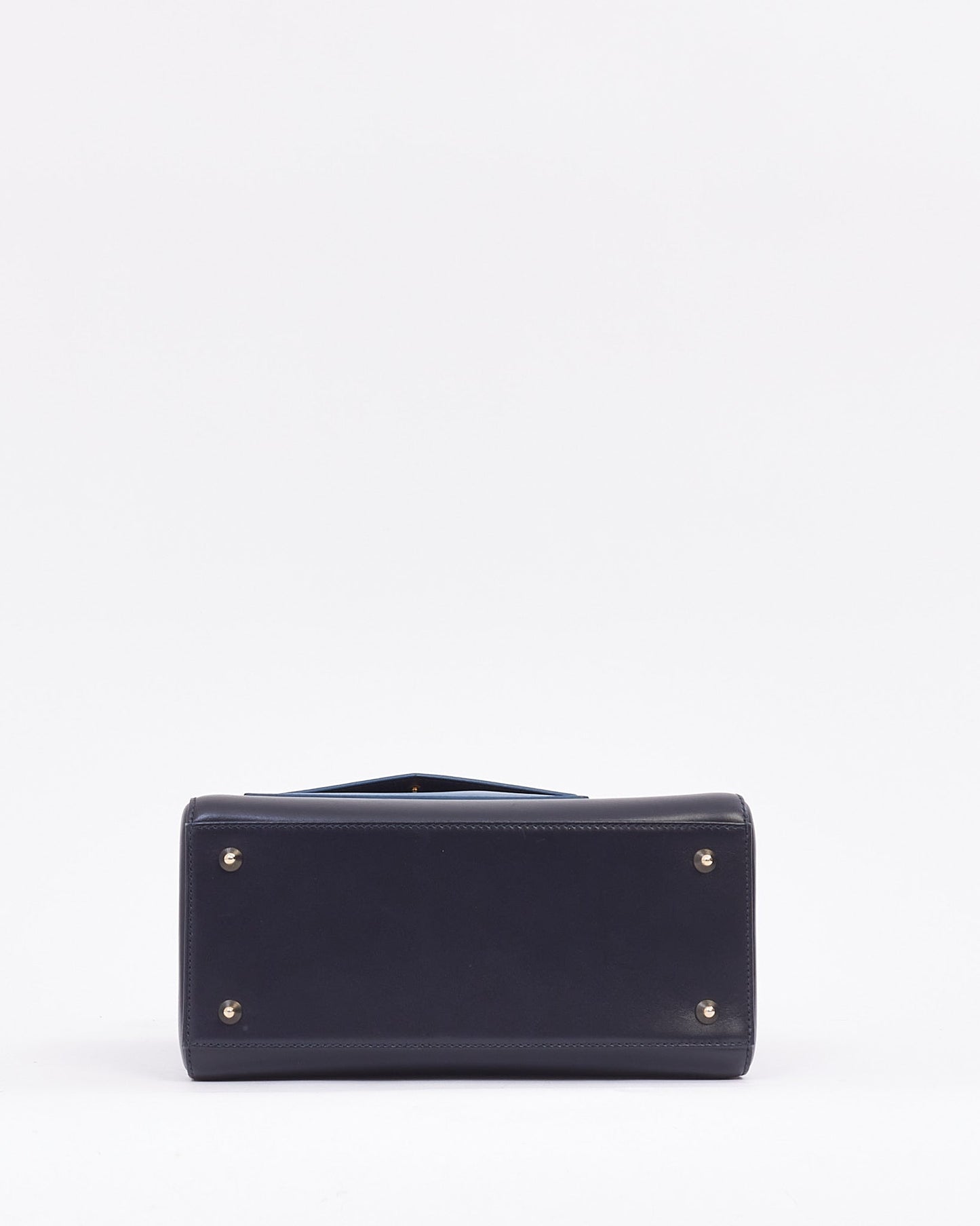 Dior Navy Leather Medium Lady Dior Pockets Top Handle Bag