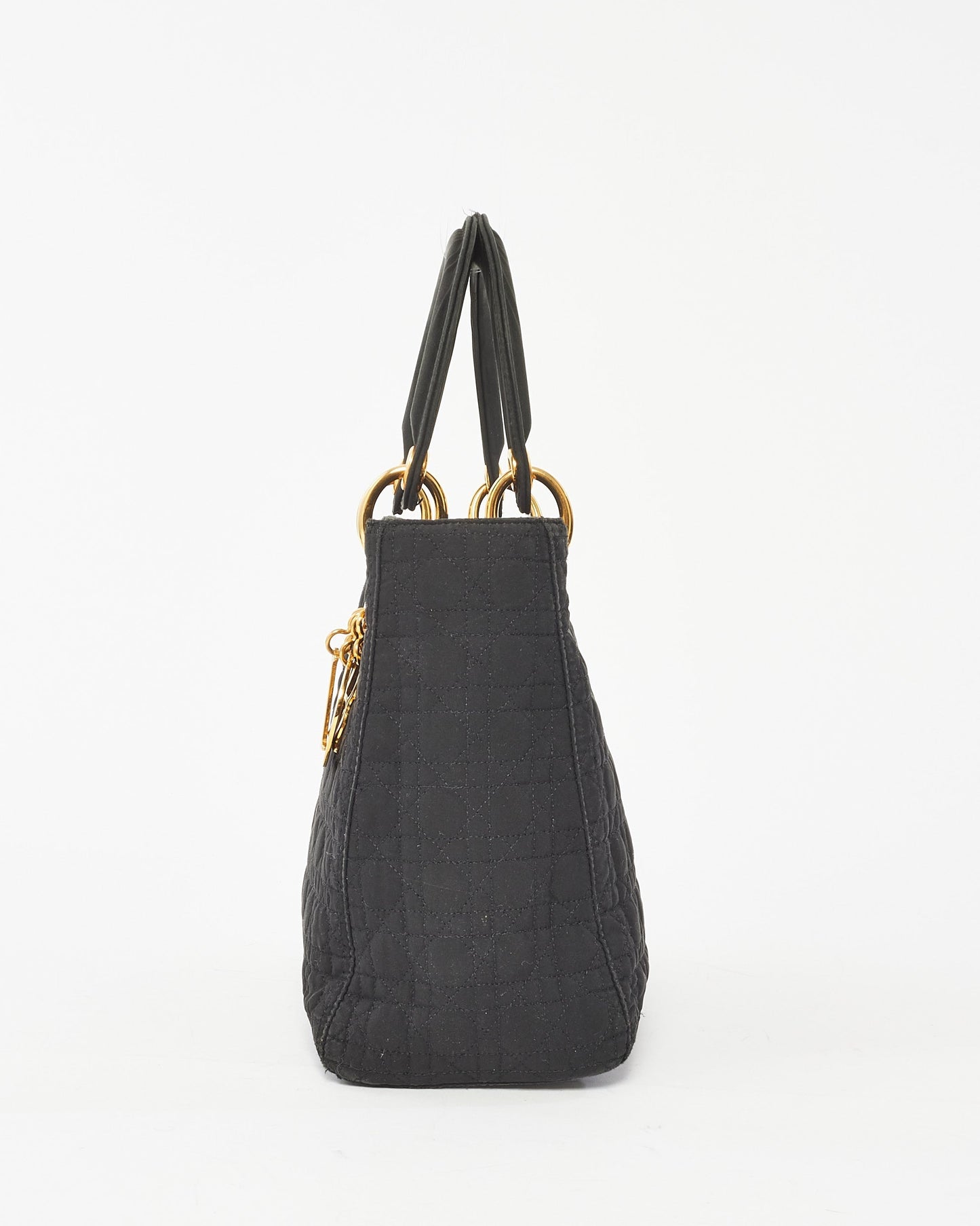 Dior Vintage Black Canvas Medium lady dior Tote