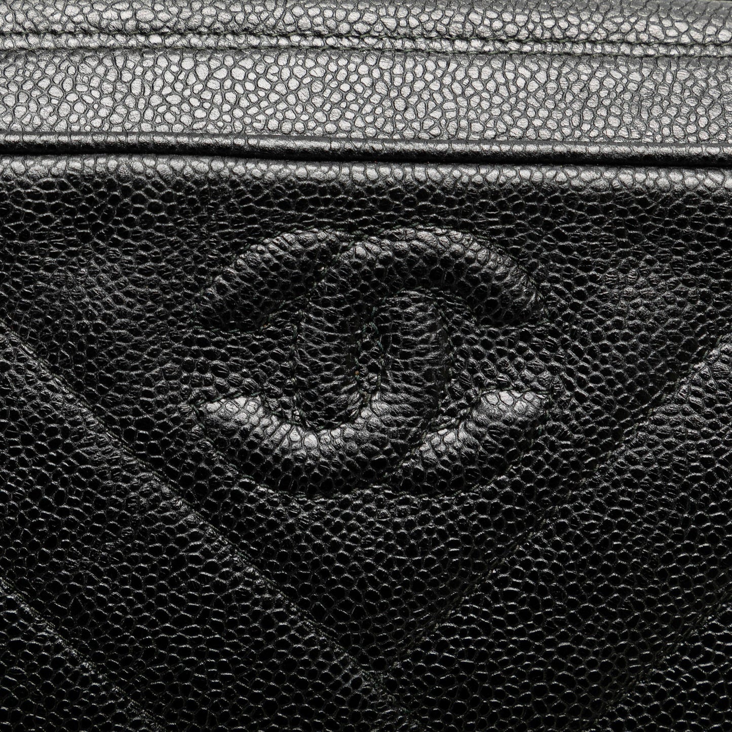 Black Chanel CC Diagonal Quilted Caviar Crossbody