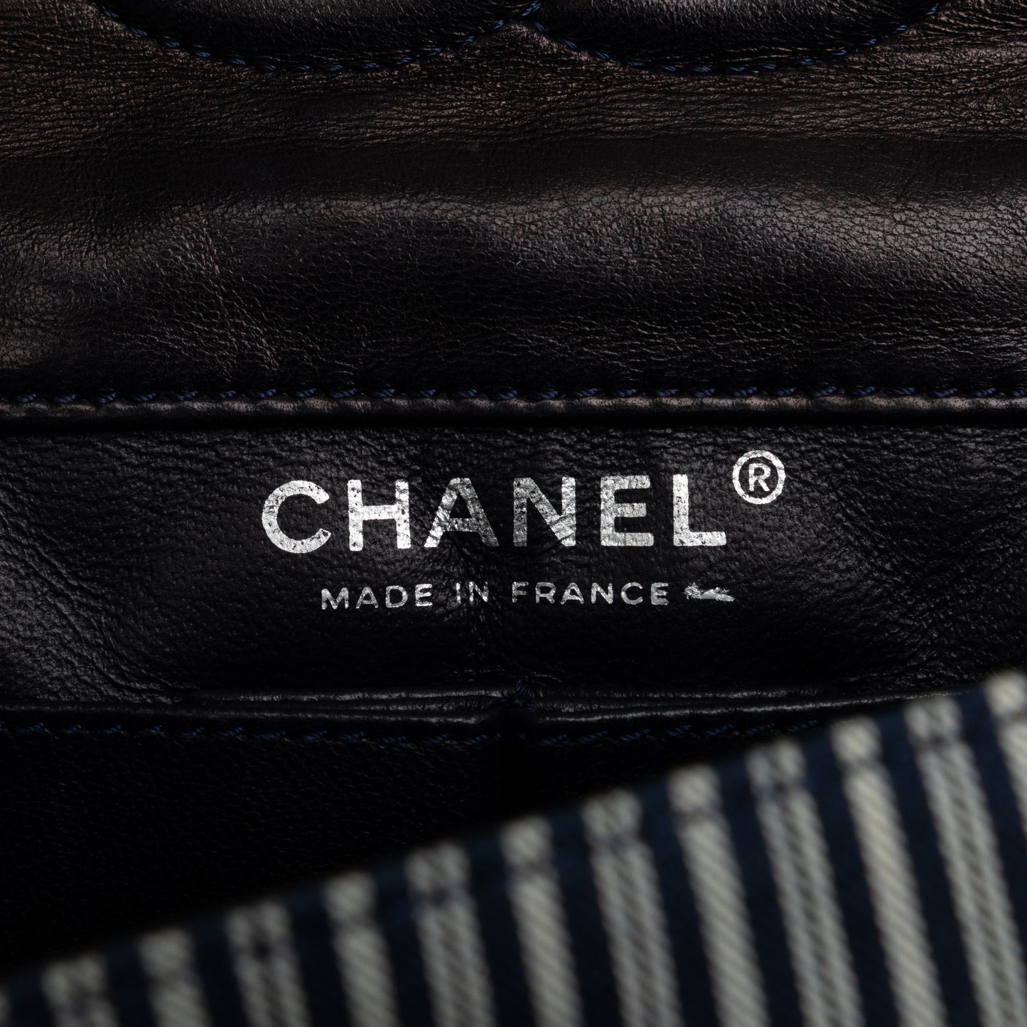Chanel Sac Medium Cotton Striped Double Flap