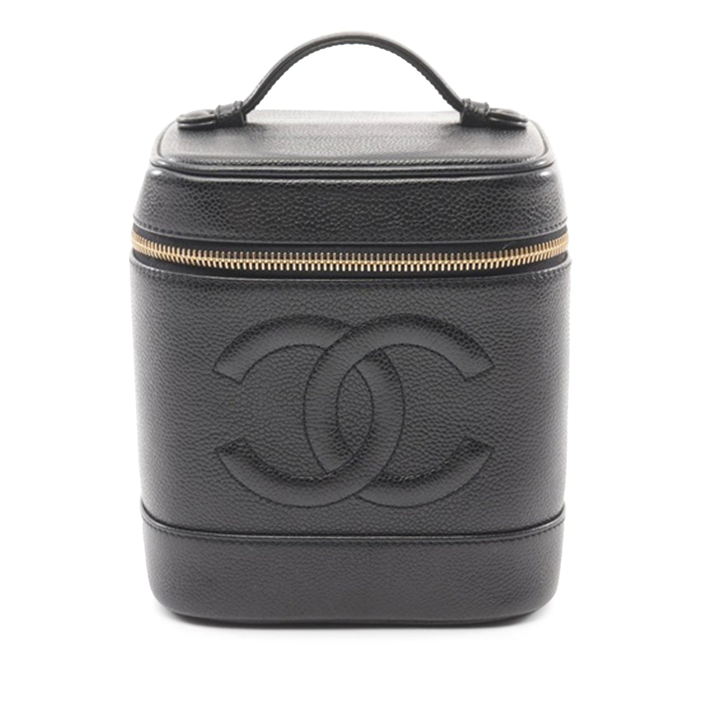 Black Chanel CC Caviar Vanity Case