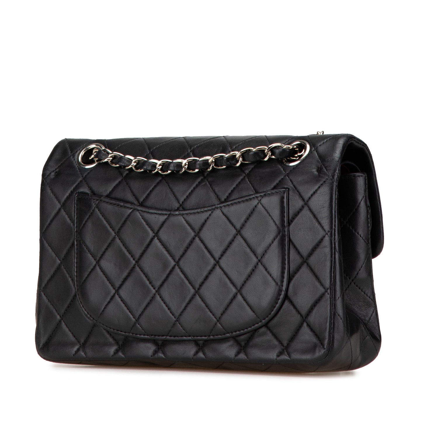 Black Chanel Small Classic Lambskin Double Flap Shoulder Bag