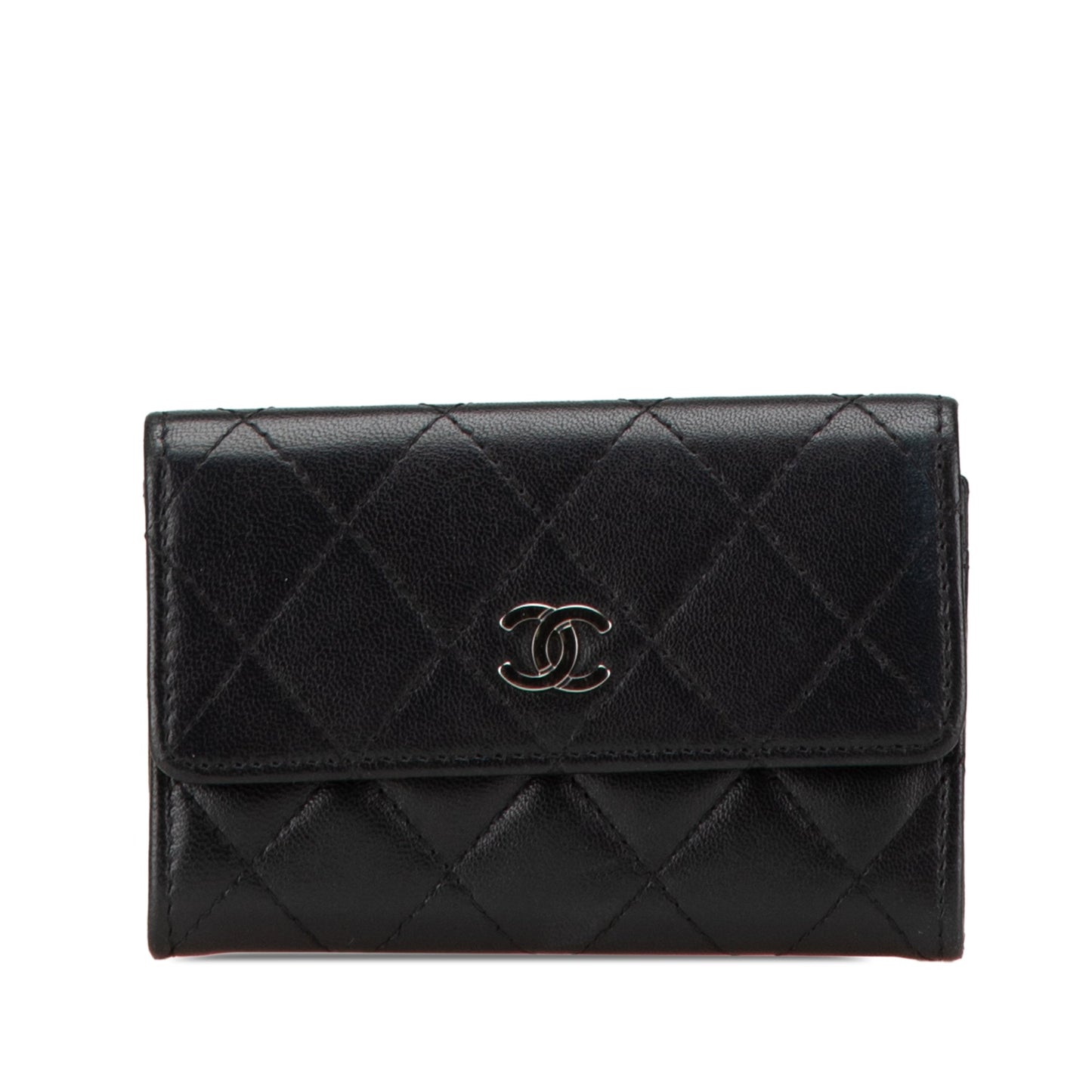 Black Chanel CC Quilted Lambskin Card Holder