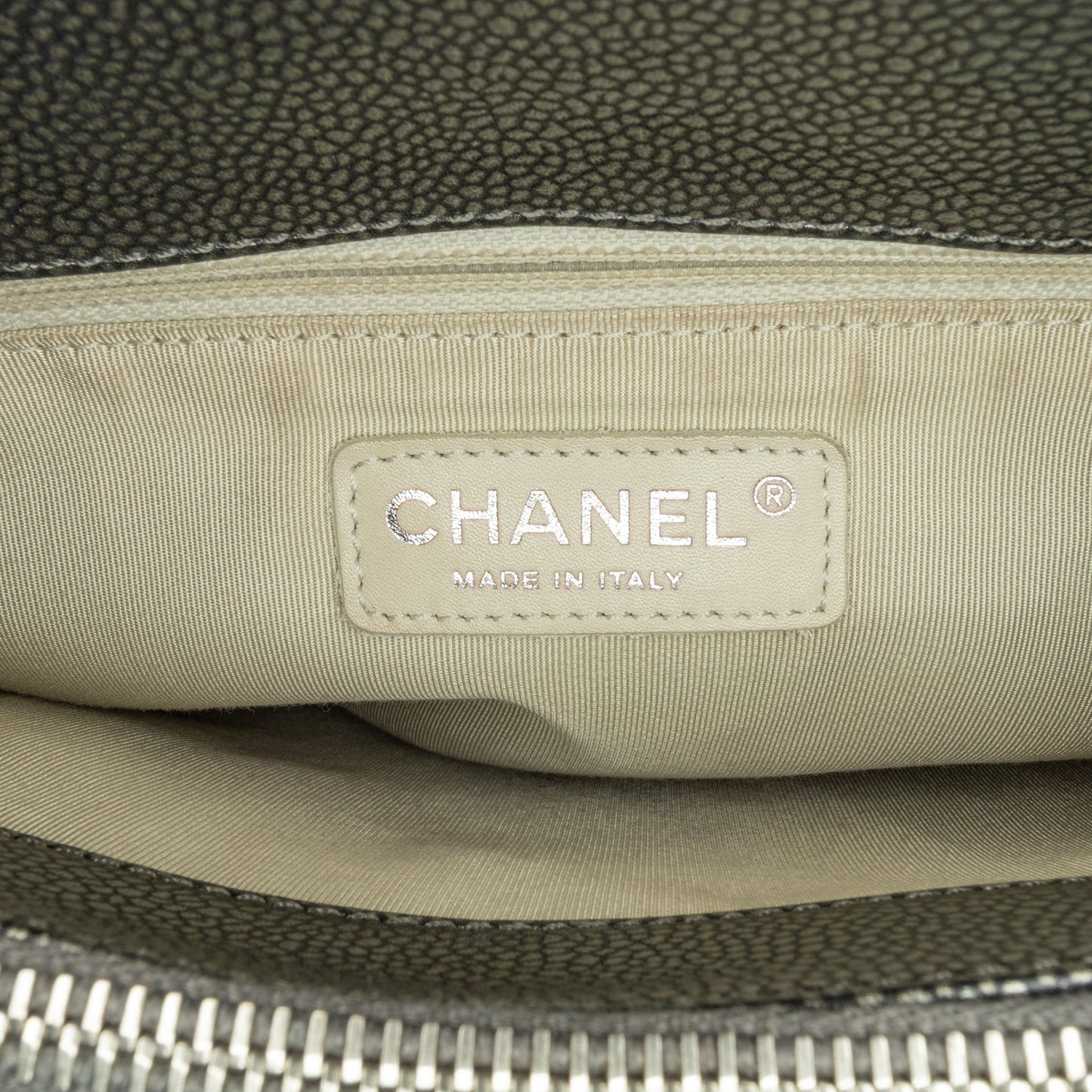 Chanel Sac Metallic Caviar Grand Shopping Tote