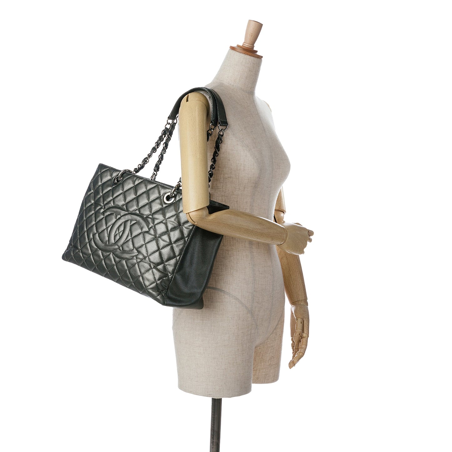 Chanel Sac Metallic Caviar Grand Shopping Tote