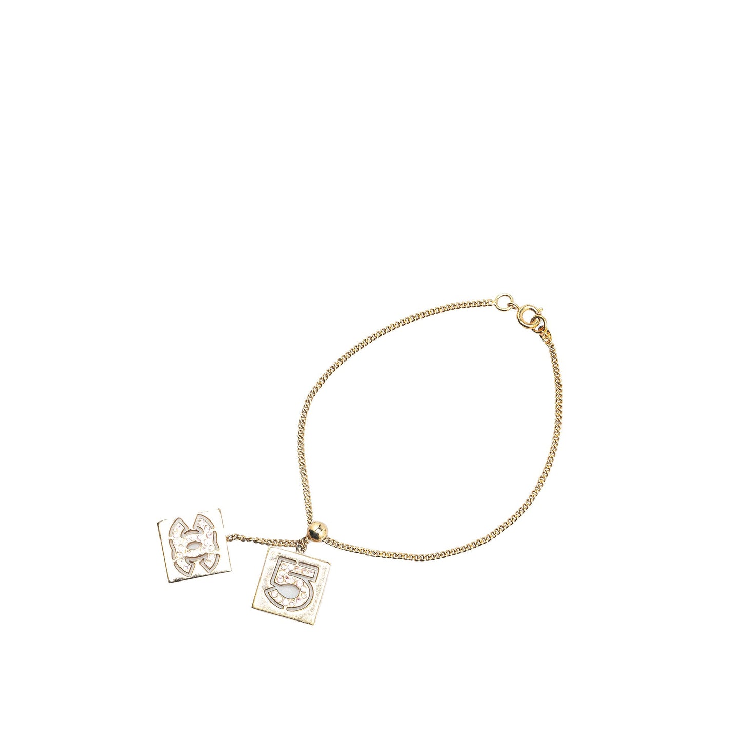 Gold Chanel Gold Plated Coco Mark No. 5 Bracelet