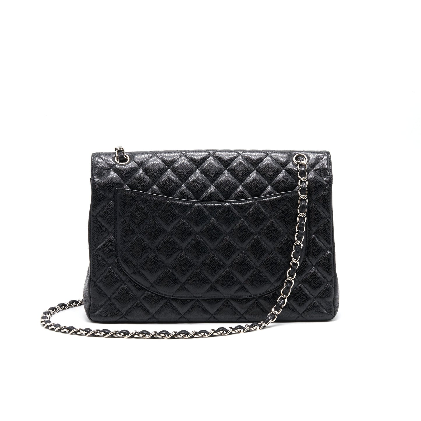 Chanel Cavier Classic Maxi Single Flap bag Black SHW