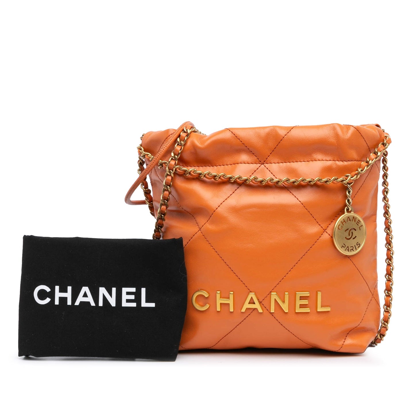 Chanel Sac Mini Shiny Calfskin 22 Handbag