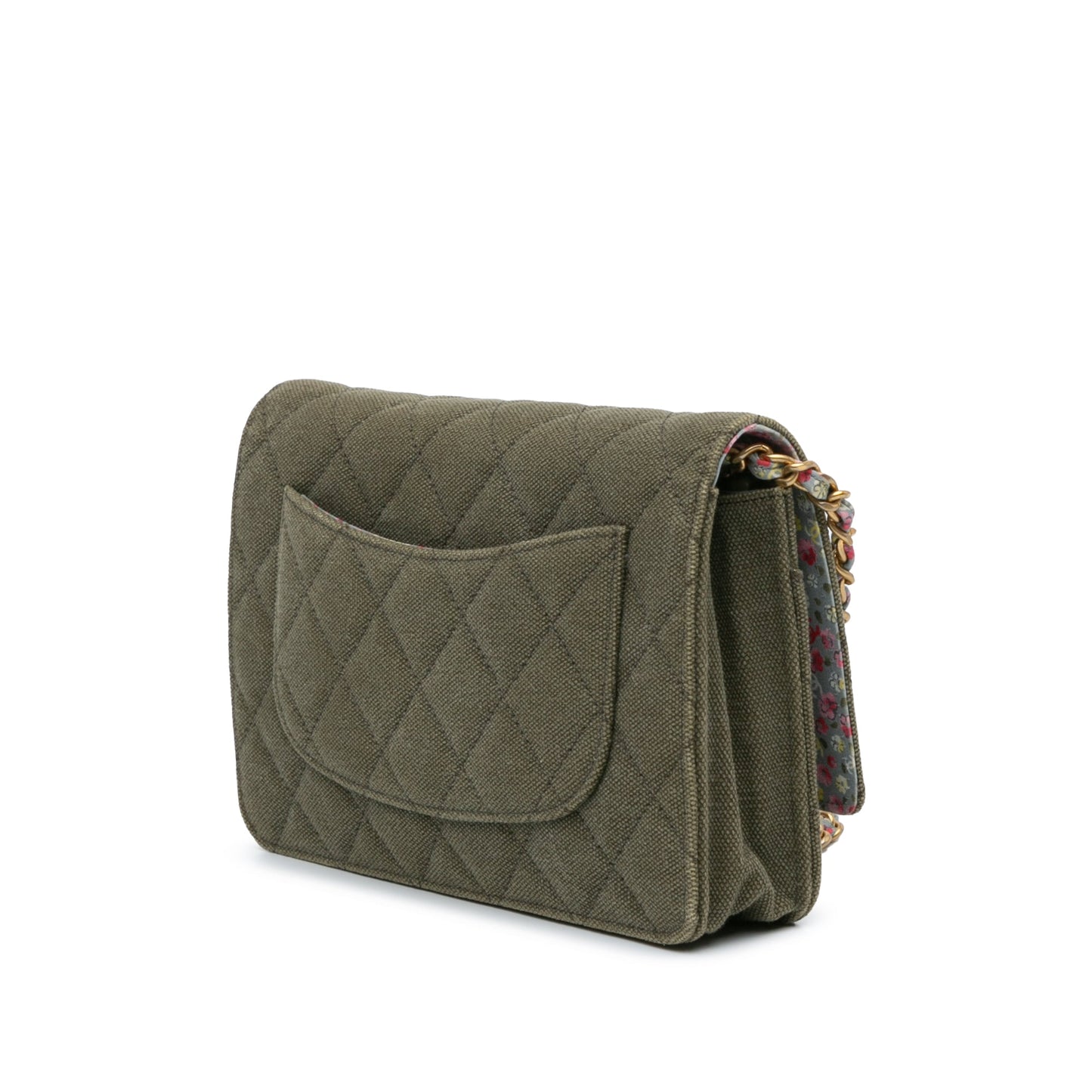 Green Chanel Quilted Canvas Coco Cuba Charms Wallet On Chain Crossbody Bag