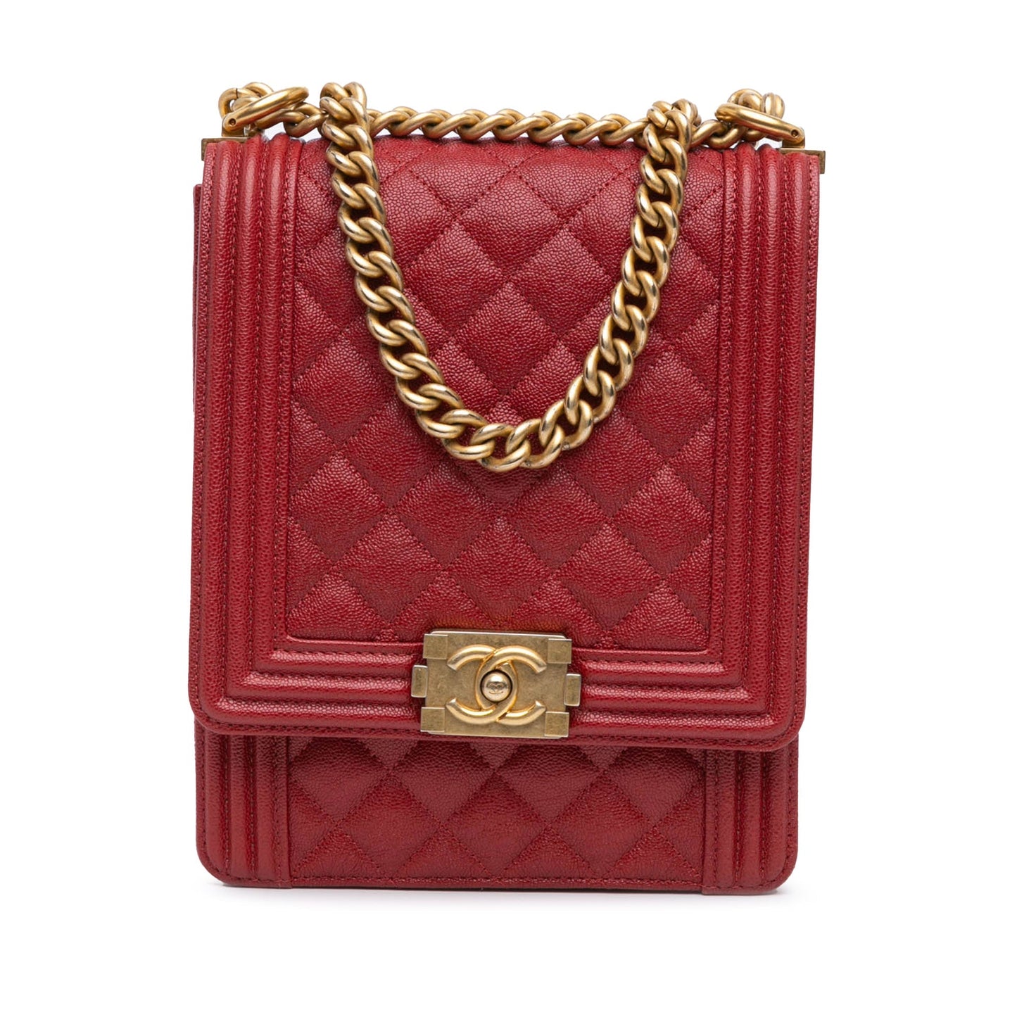 Chanel Sac Quilted Caviar North South Boy Flap