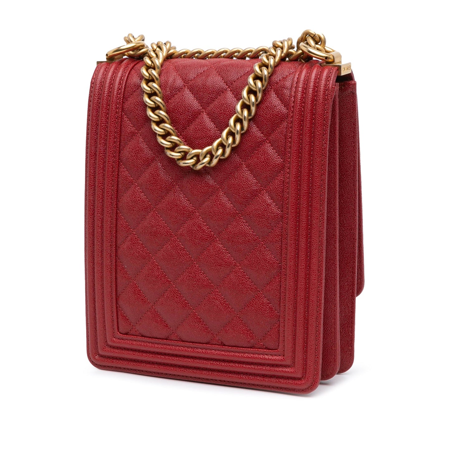 Chanel Sac Quilted Caviar North South Boy Flap