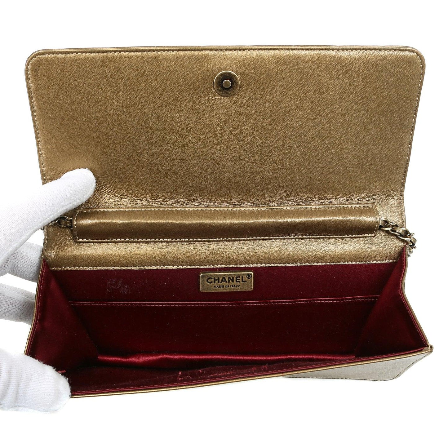 Chanel Byzance Bronze Leather Jeweled Evening Bag