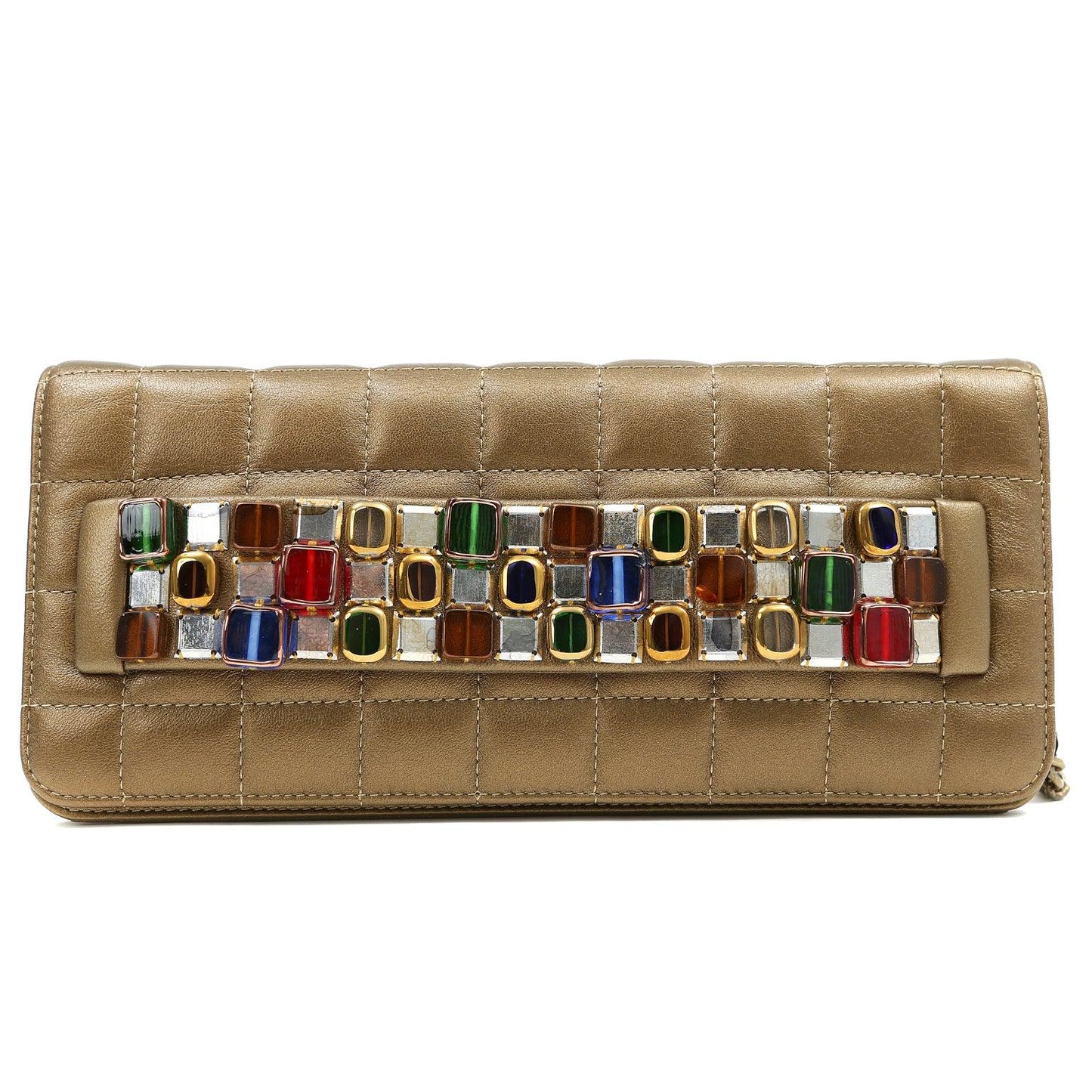 Chanel Byzance Bronze Leather Jeweled Evening Bag