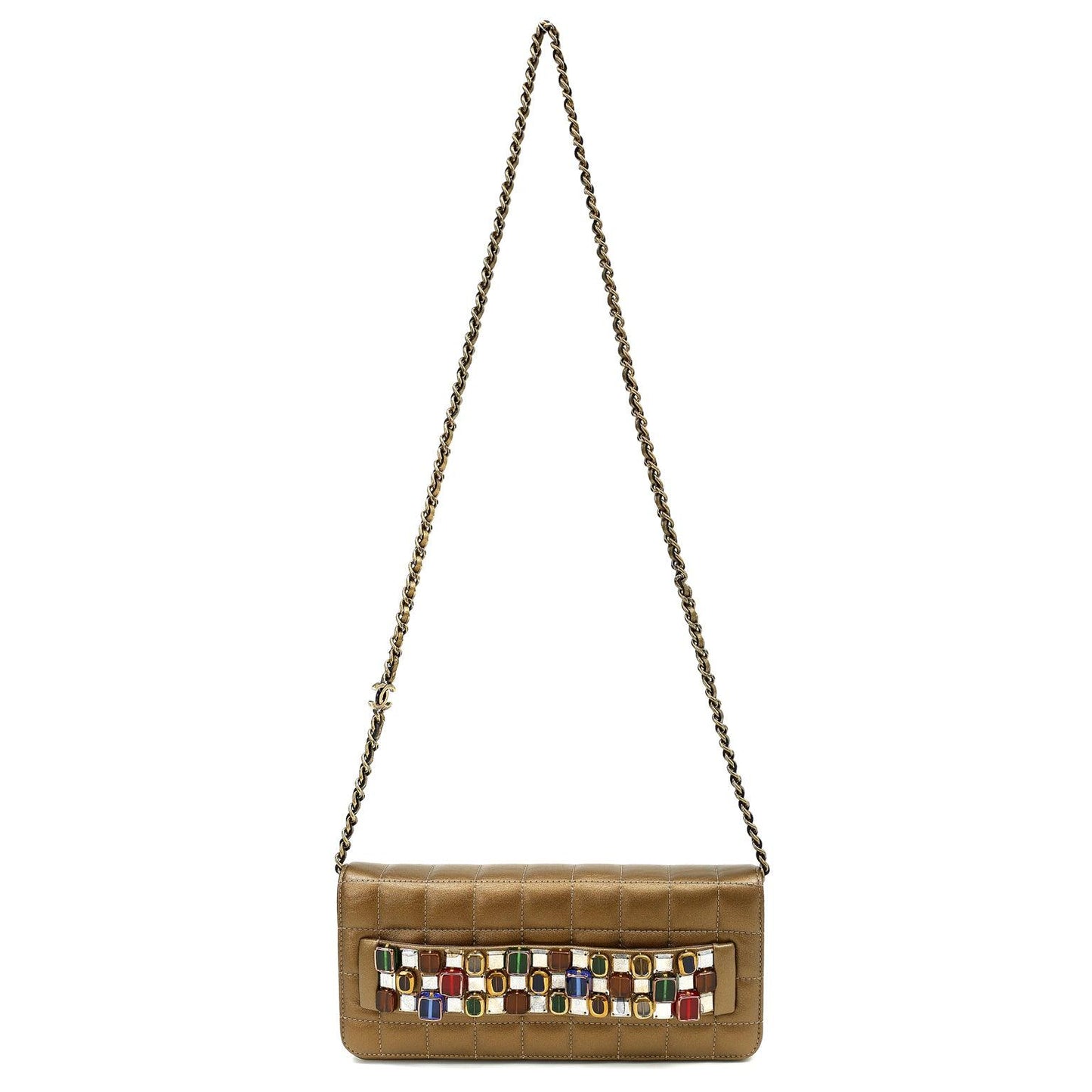 Chanel Byzance Bronze Leather Jeweled Evening Bag