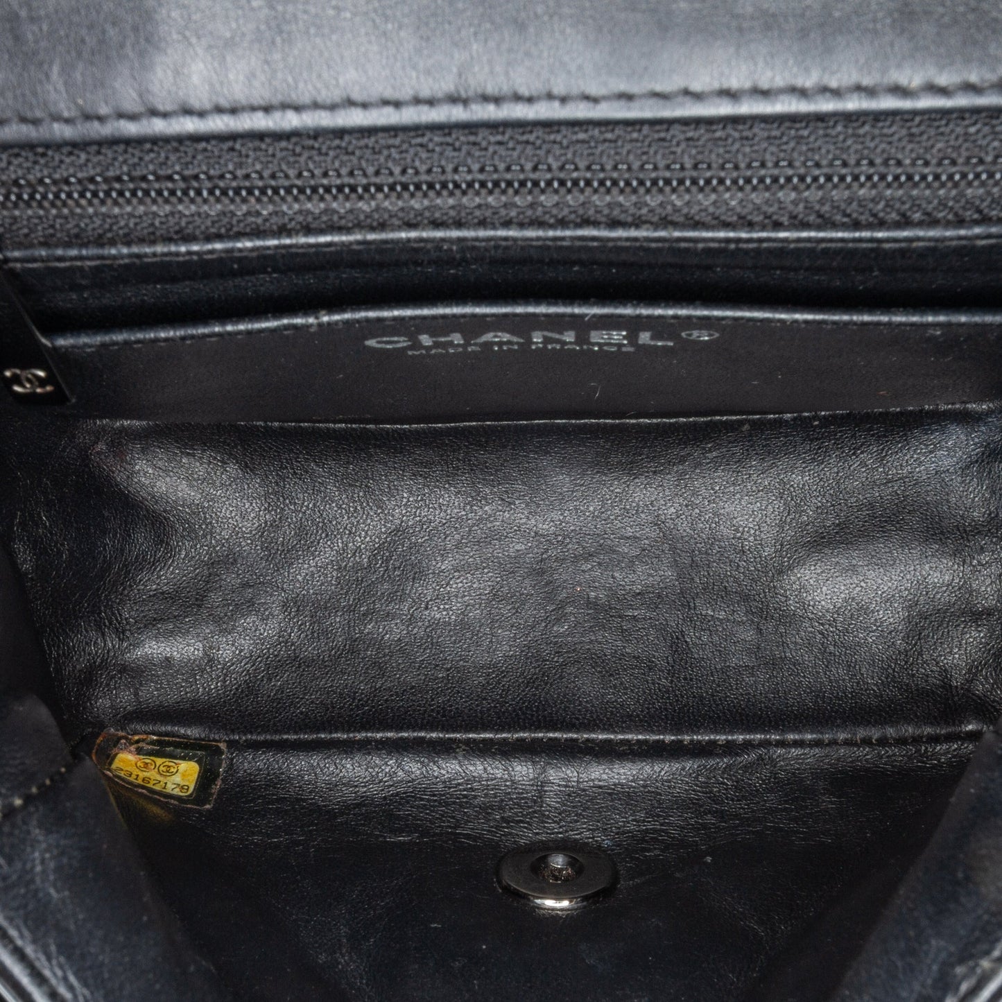 Black Chanel Mini Square Classic Patent Single Flap Crossbody Bag