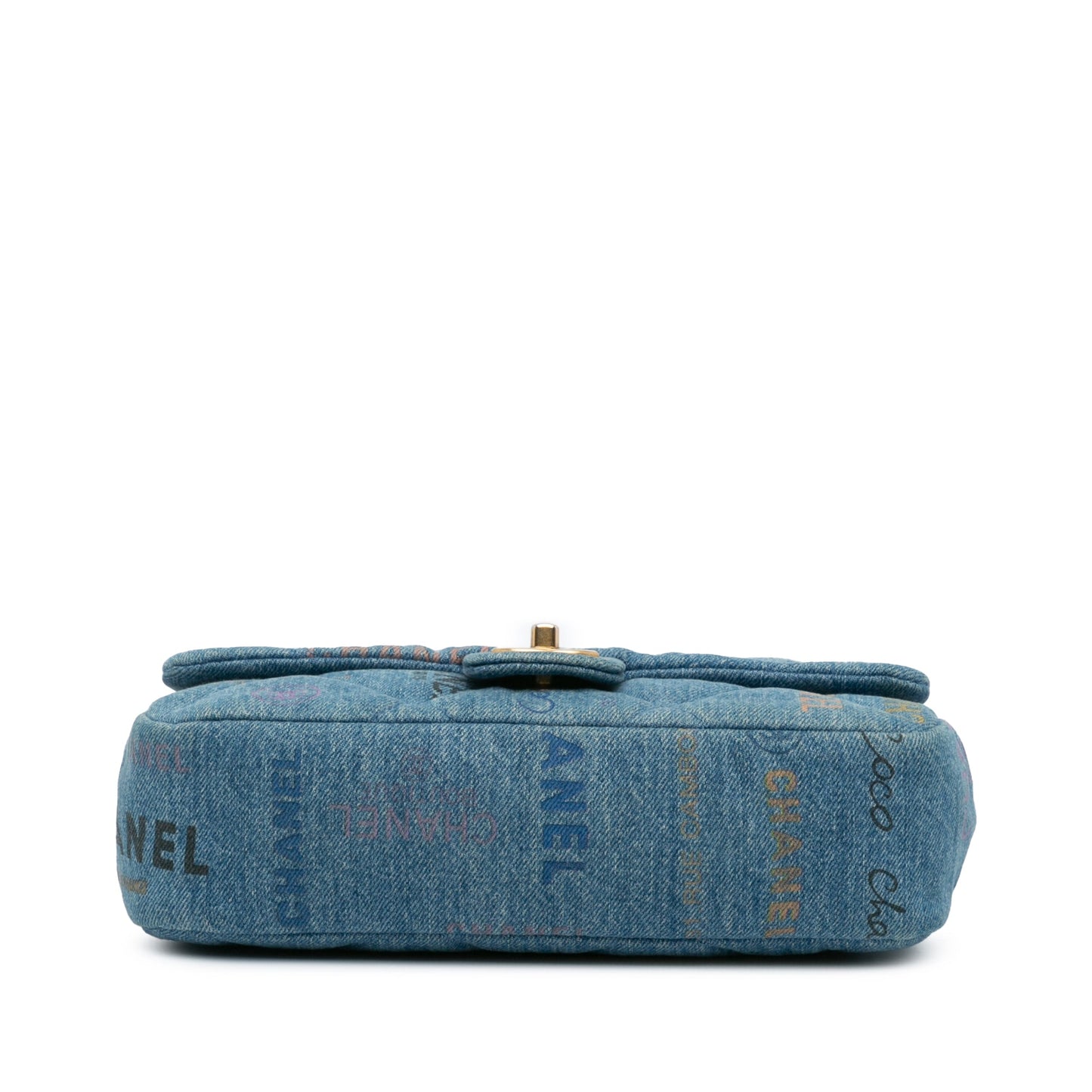 Blue Chanel Medium Quilted Denim Mood Flap Crossbody Bag