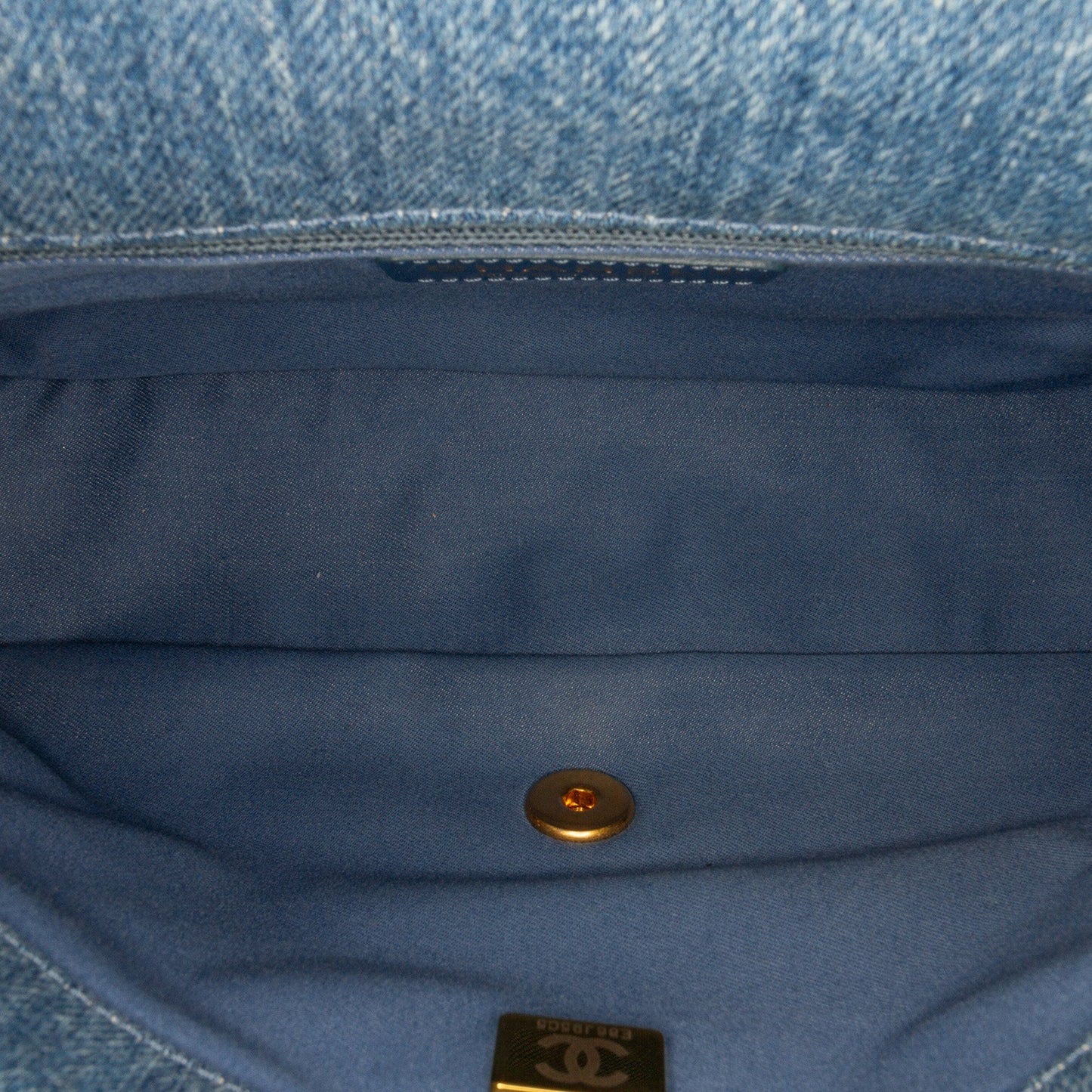 Blue Chanel Medium Quilted Denim Mood Flap Crossbody Bag