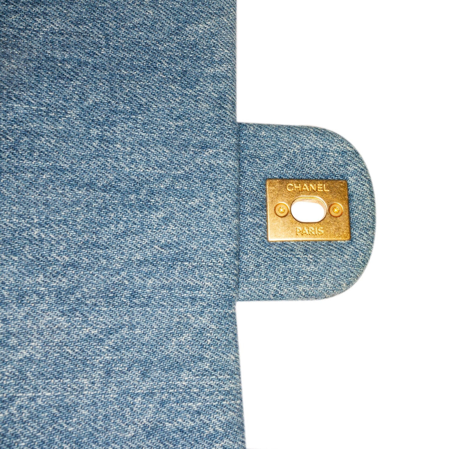Blue Chanel Medium Quilted Denim Mood Flap Crossbody Bag