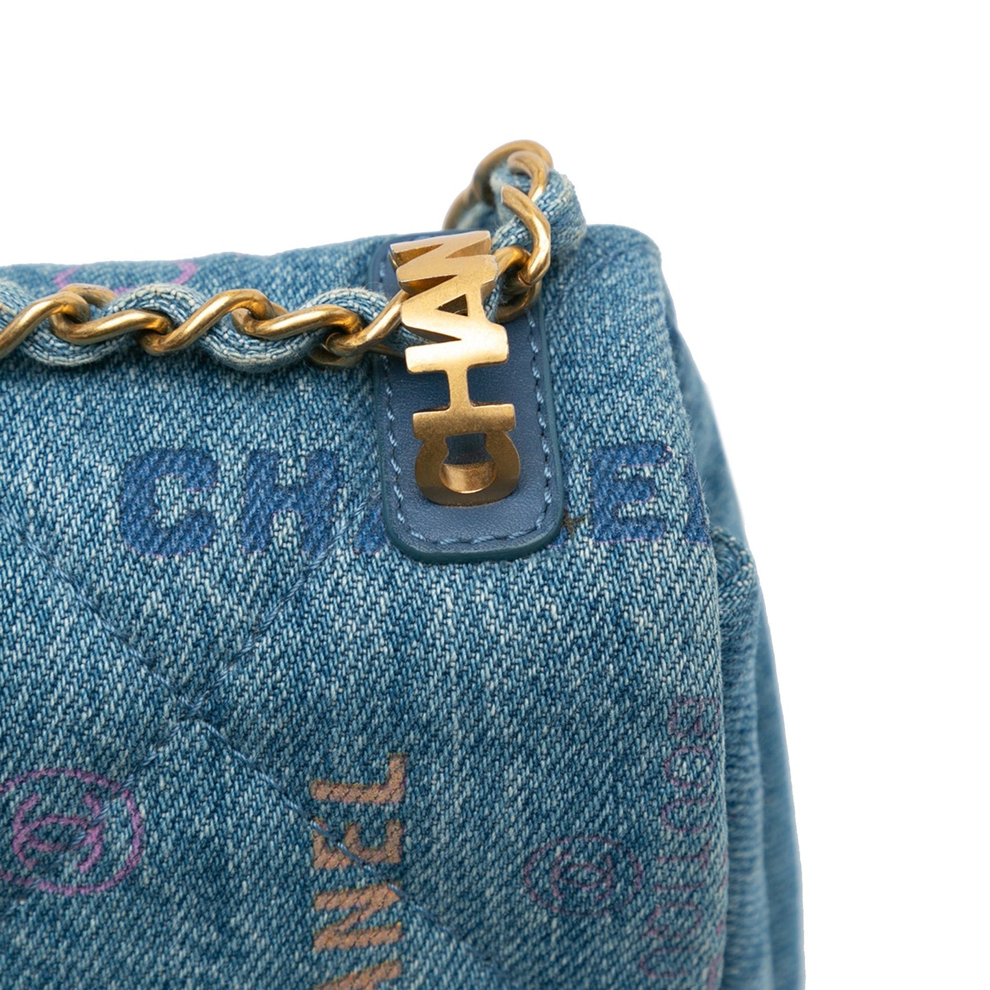 Blue Chanel Medium Quilted Denim Mood Flap Crossbody Bag