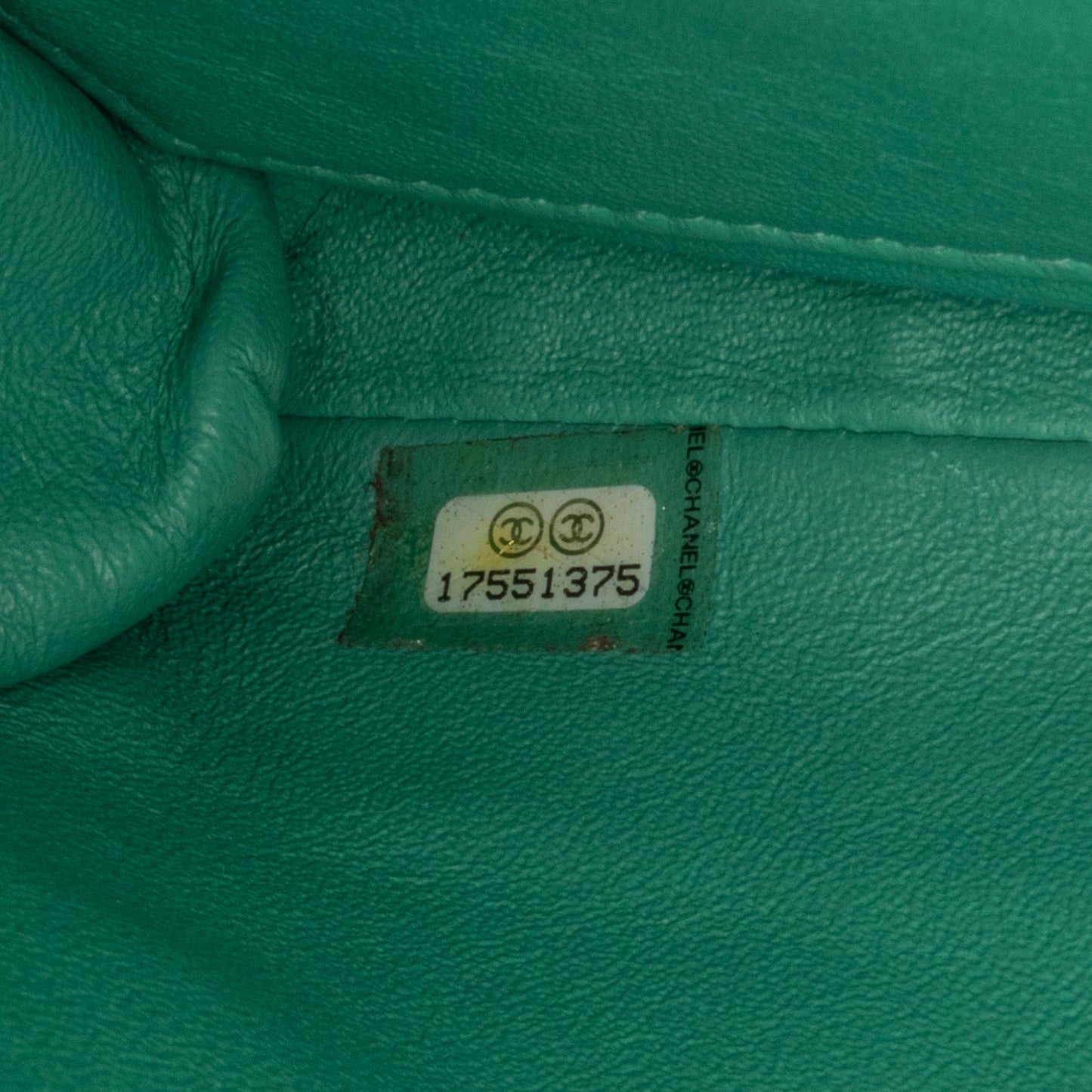 Green Chanel CC Quilted Patent Clutch with Chain Shoulder Bag