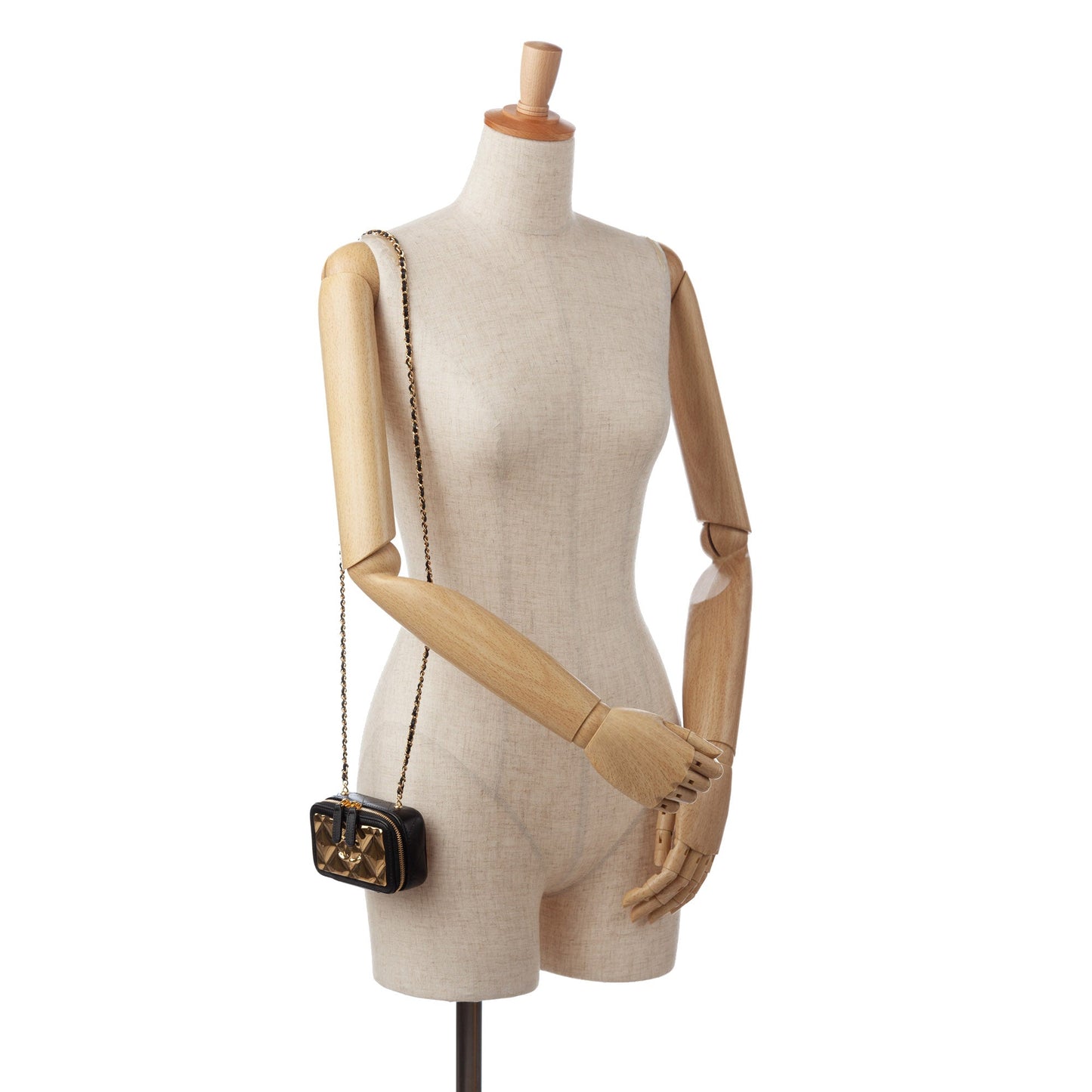 Chanel Sac CC Quilted Golden Plate Vanity Crossbody