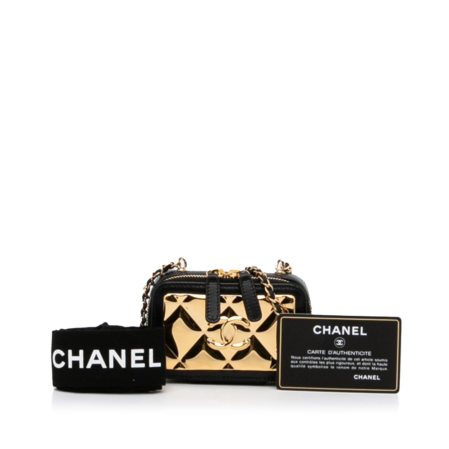 Chanel Sac CC Quilted Golden Plate Vanity Crossbody