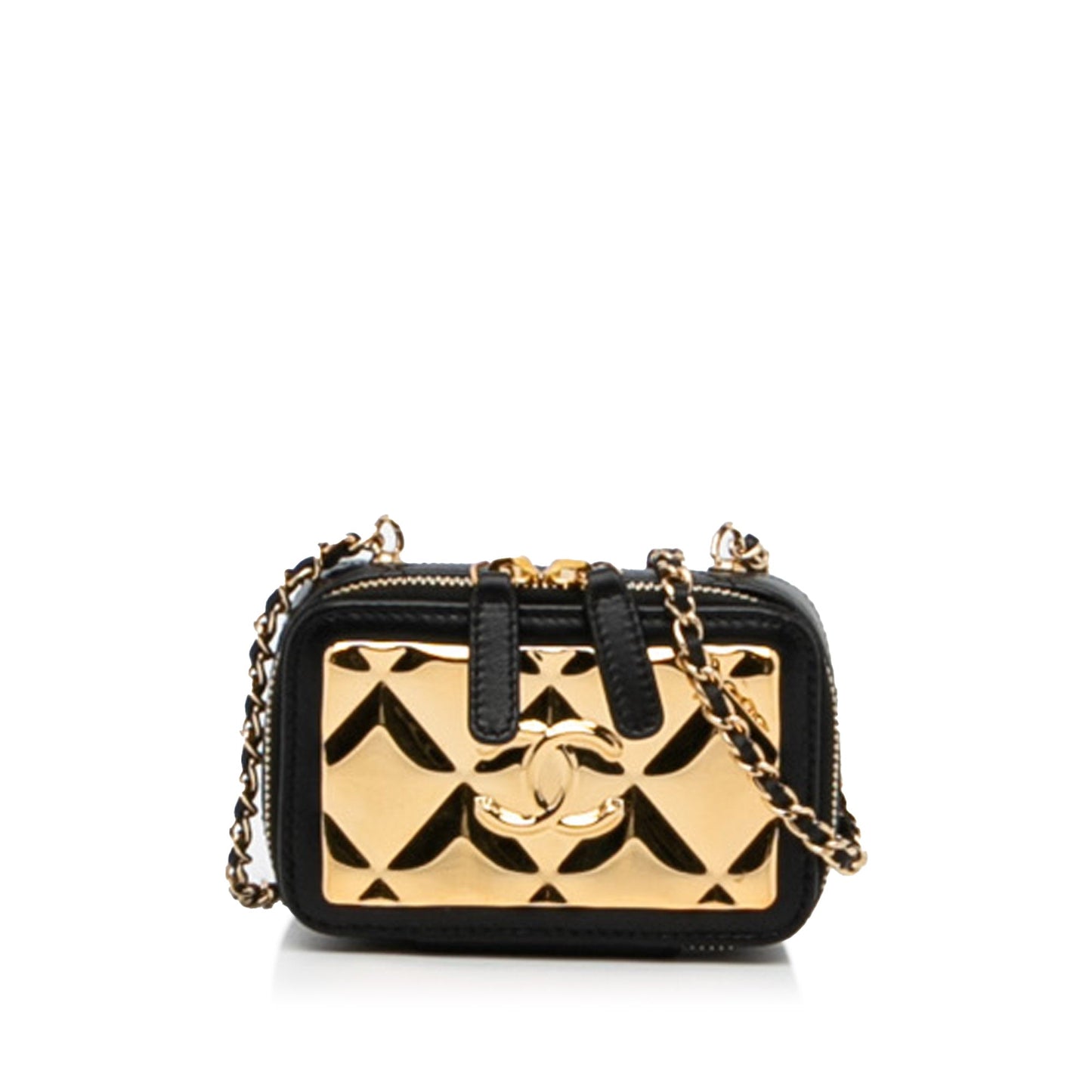 Chanel Sac CC Quilted Golden Plate Vanity Crossbody