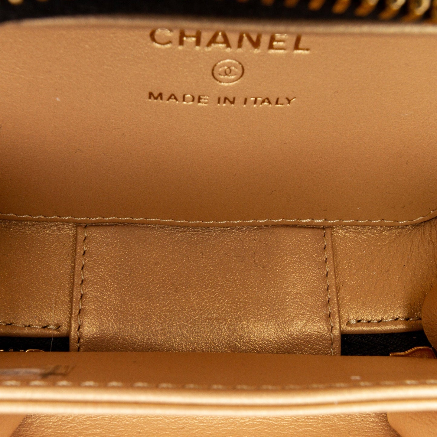 Chanel Sac CC Quilted Golden Plate Vanity Crossbody