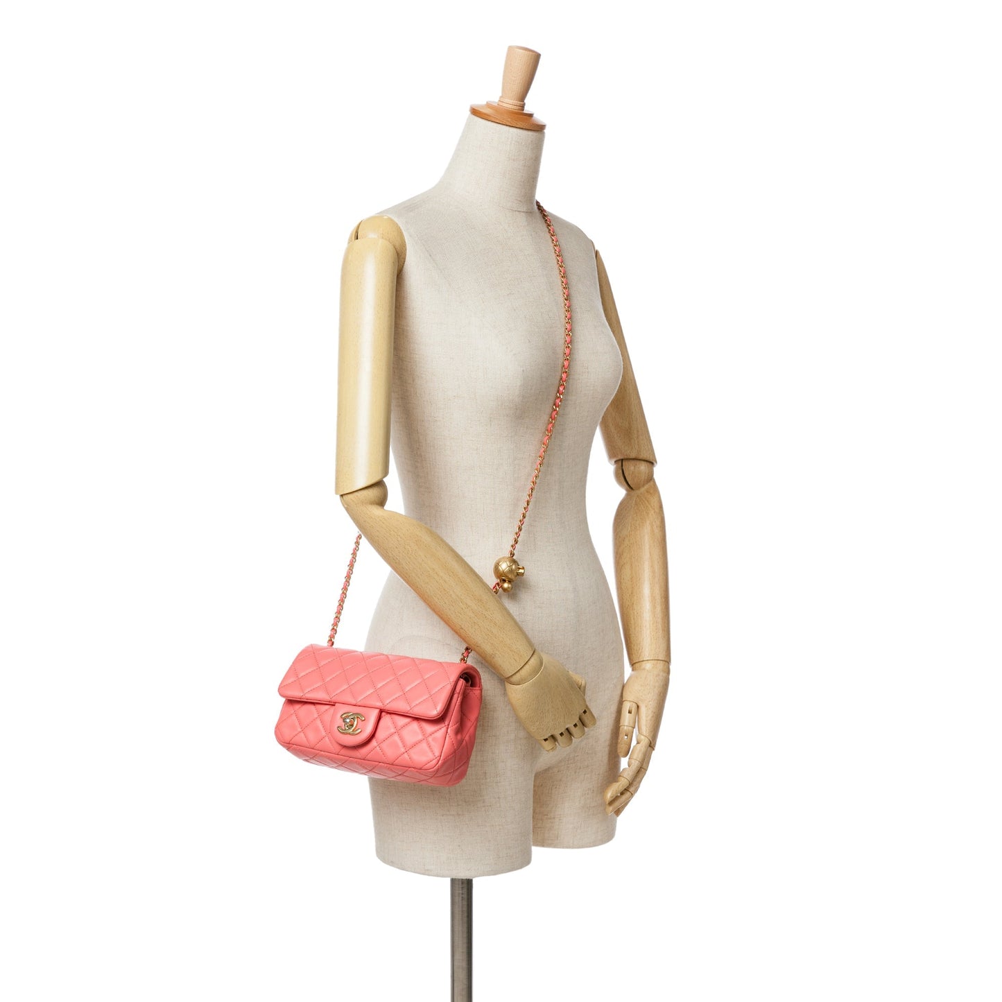 Chanel Sac Mini Rectangular Lambskin Pearl Crush Flap