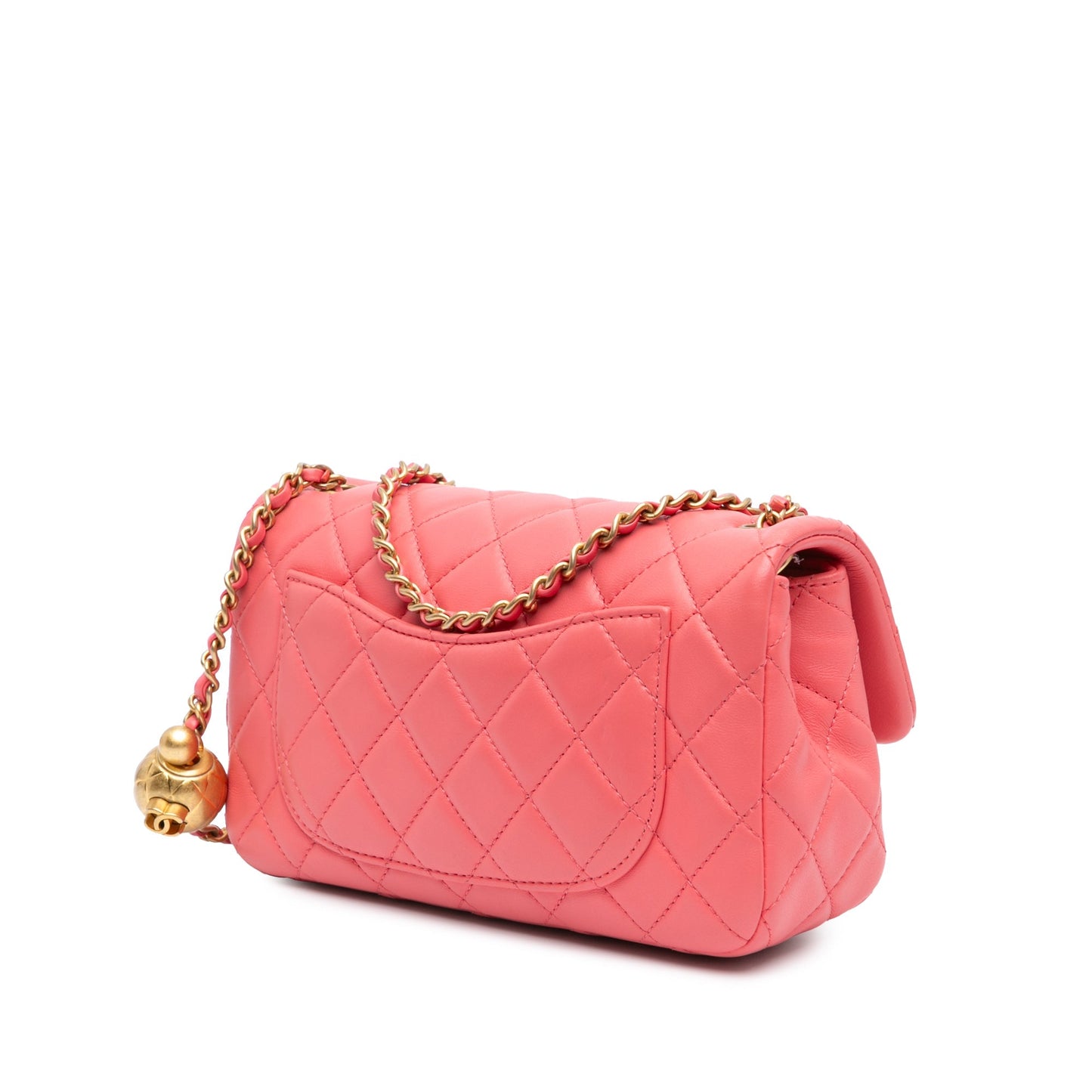 Chanel Sac Mini Rectangular Lambskin Pearl Crush Flap