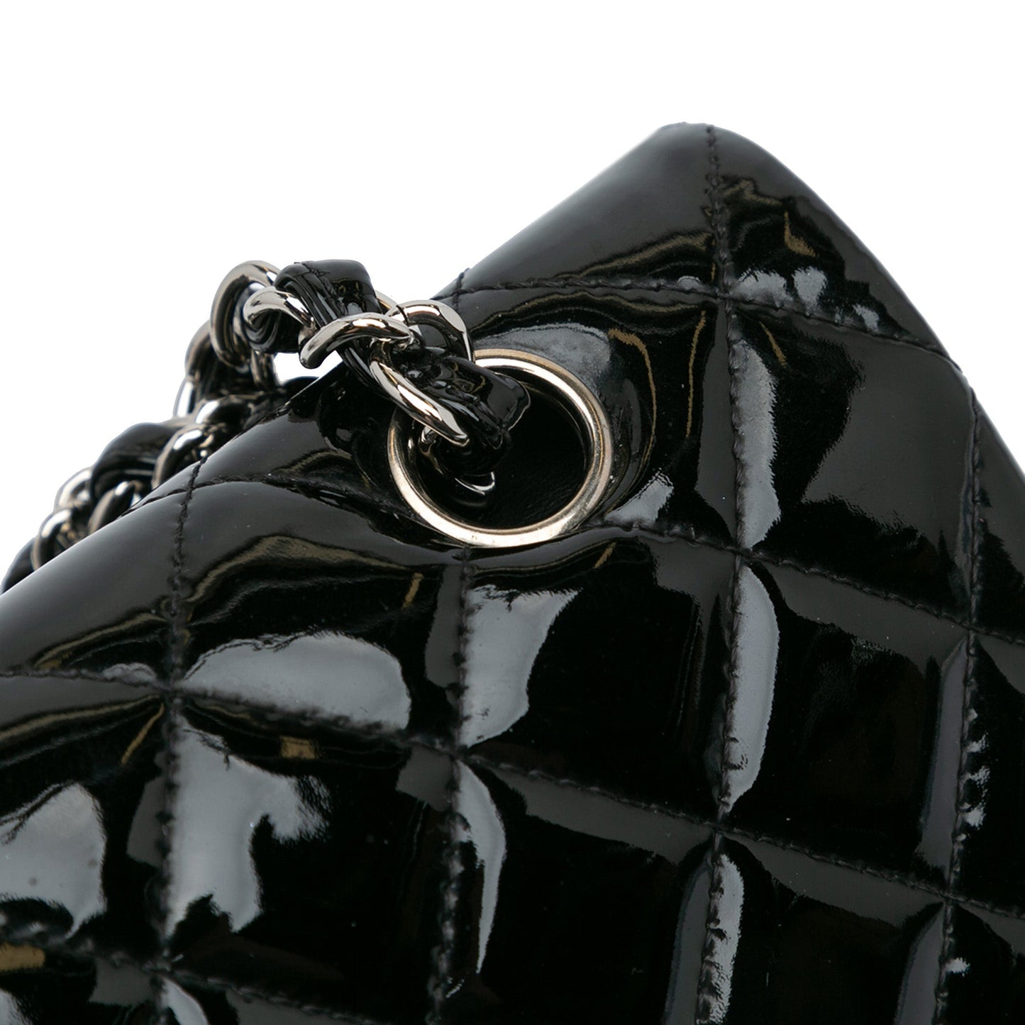 Black Chanel Medium Classic Patent Double Flap Shoulder Bag