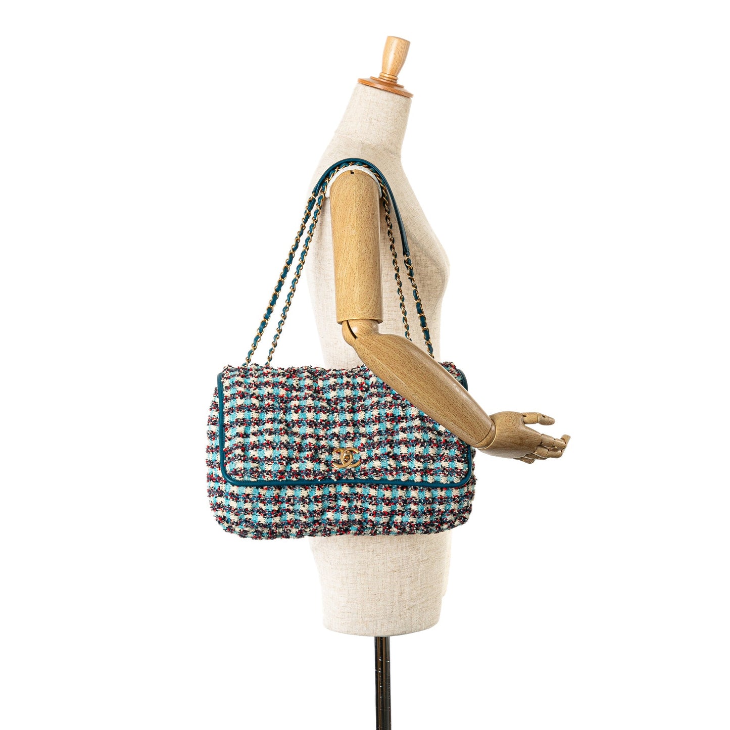 Chanel Sac Maxi Tweed Chesterfield Single Flap