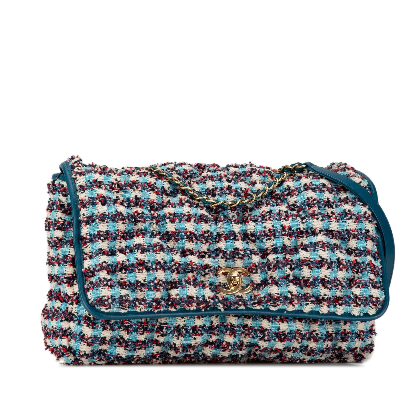 Chanel Sac Maxi Tweed Chesterfield Single Flap