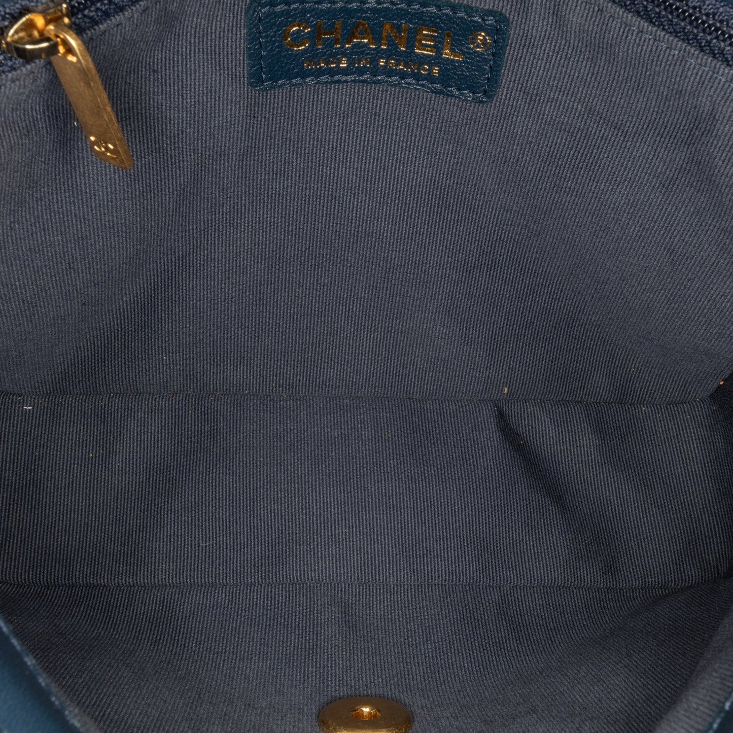 Blue Chanel Mini Square CC Quilted Lambskin Flap Crossbody Bag