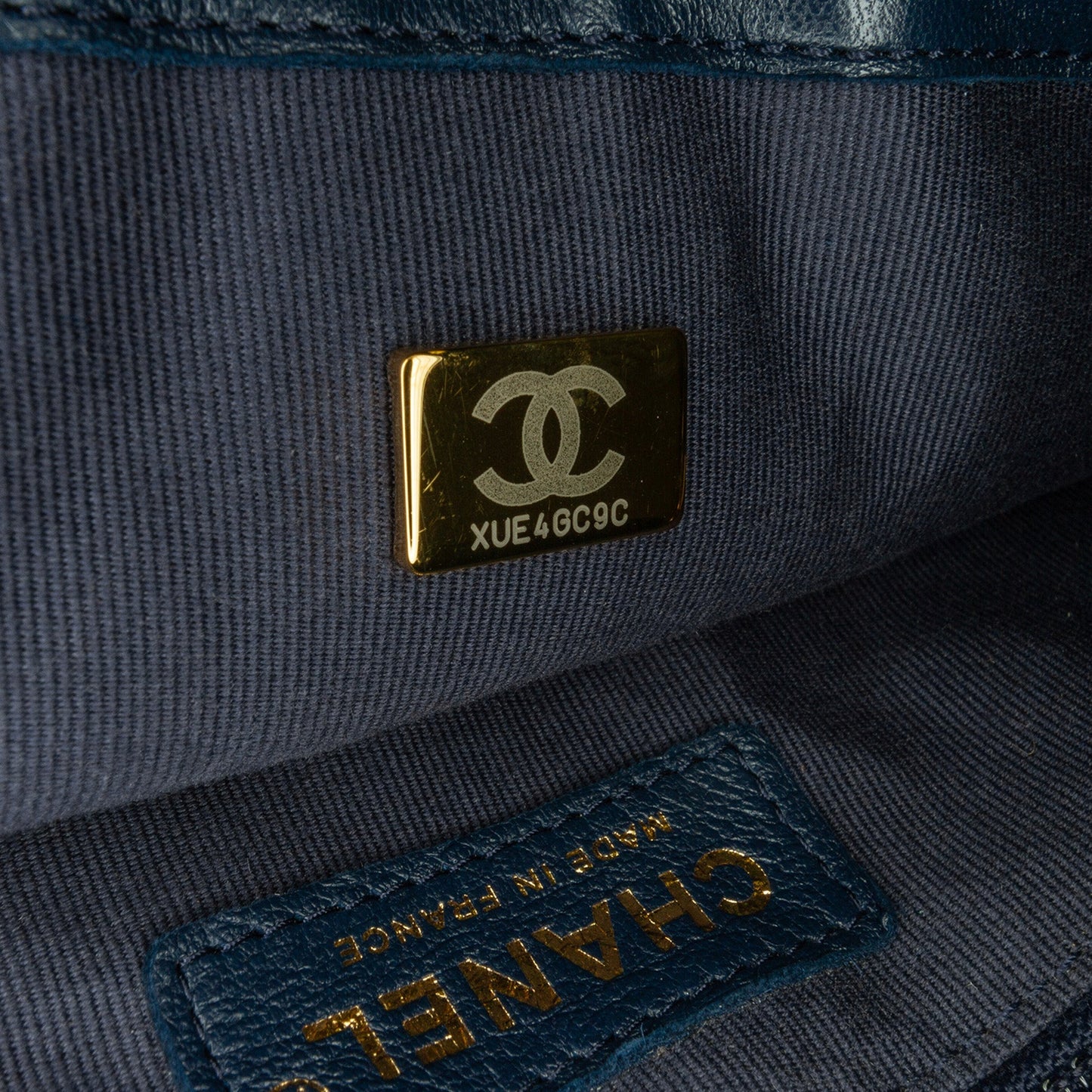 Blue Chanel Mini Square CC Quilted Lambskin Flap Crossbody Bag