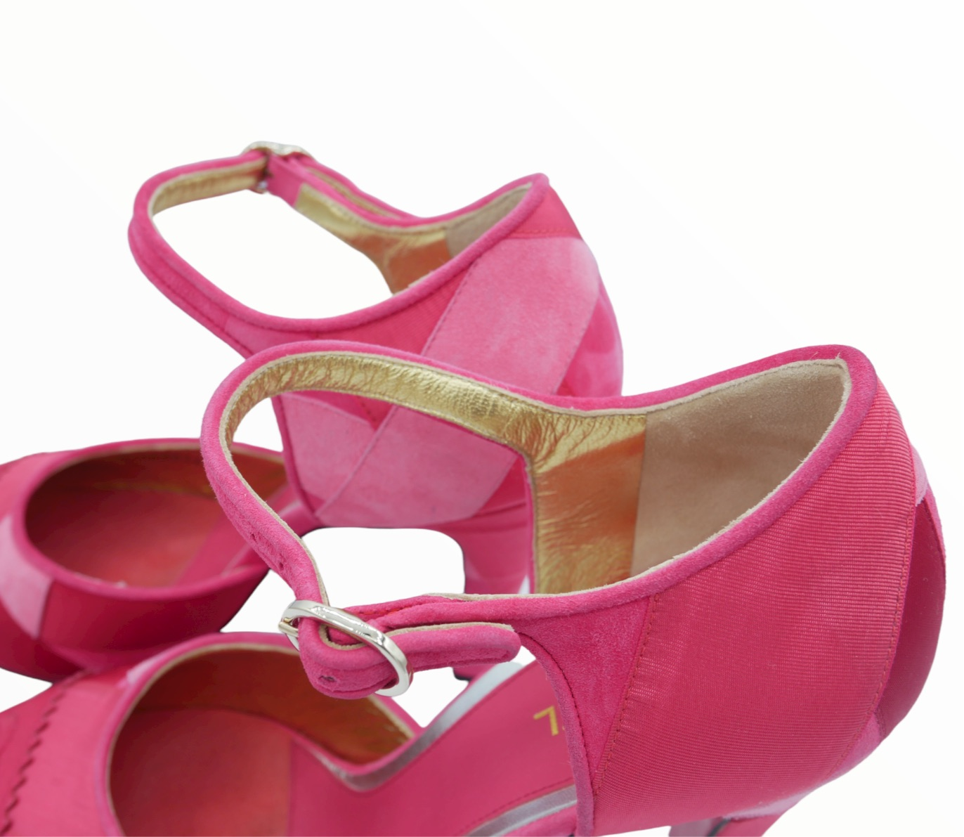 Chanel pink patchwork heeled pumps - 38