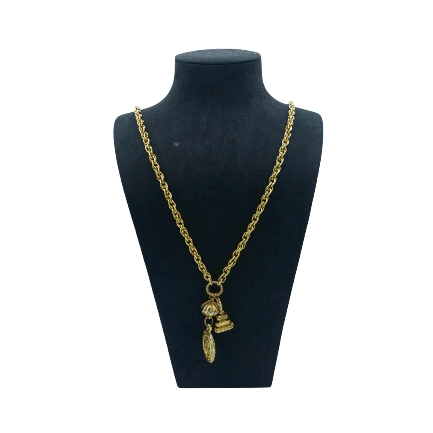 Chanel vintage chain long necklace with pendants - 1990s