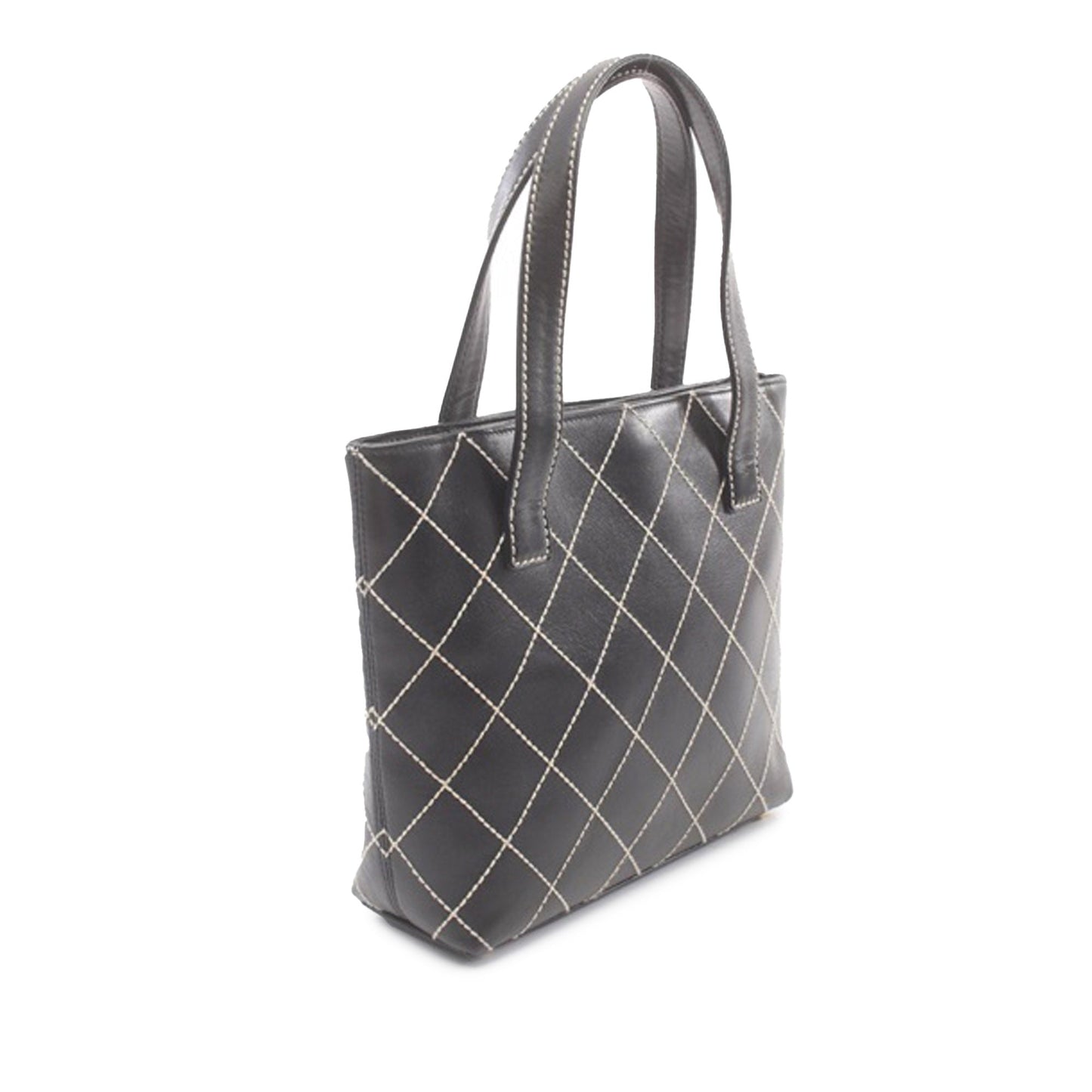 Black Chanel CC Wild Stitch Calfskin Handbag