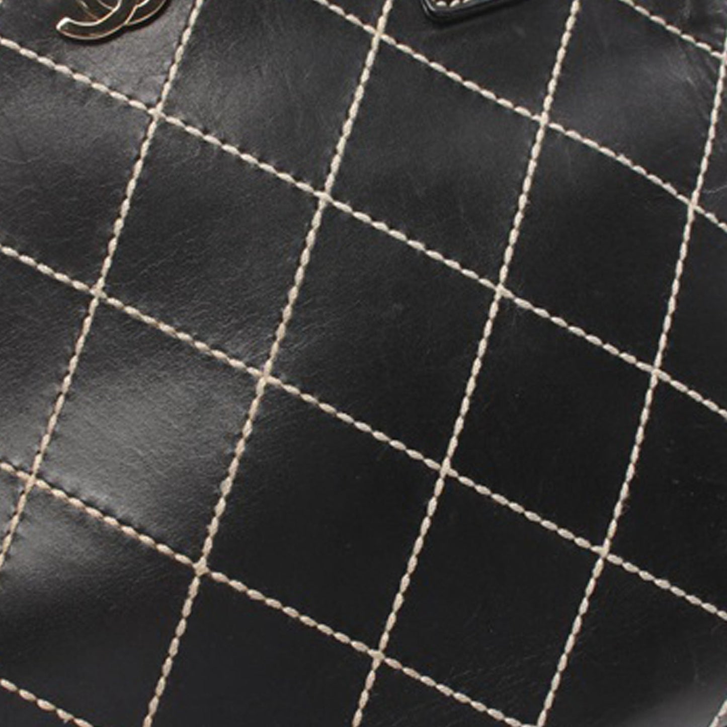 Black Chanel CC Wild Stitch Calfskin Handbag