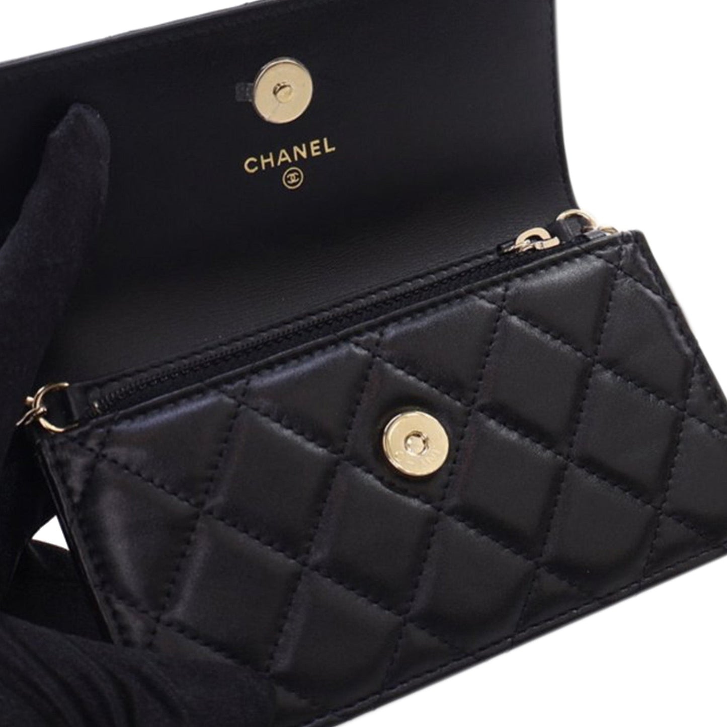 Black Chanel Quilted Calfskin Maxi Pearls Clutch With Chain Crossbody Bag