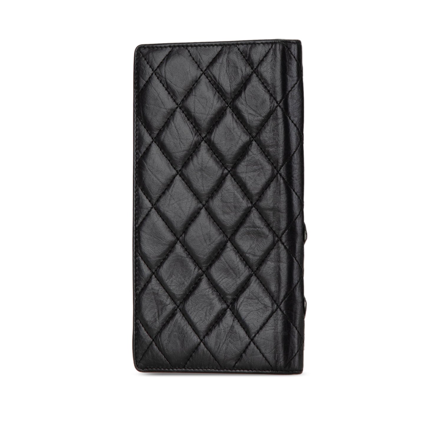 Black Chanel Quilted Aged Calfskin Cambon Ligne Bifold Wallet