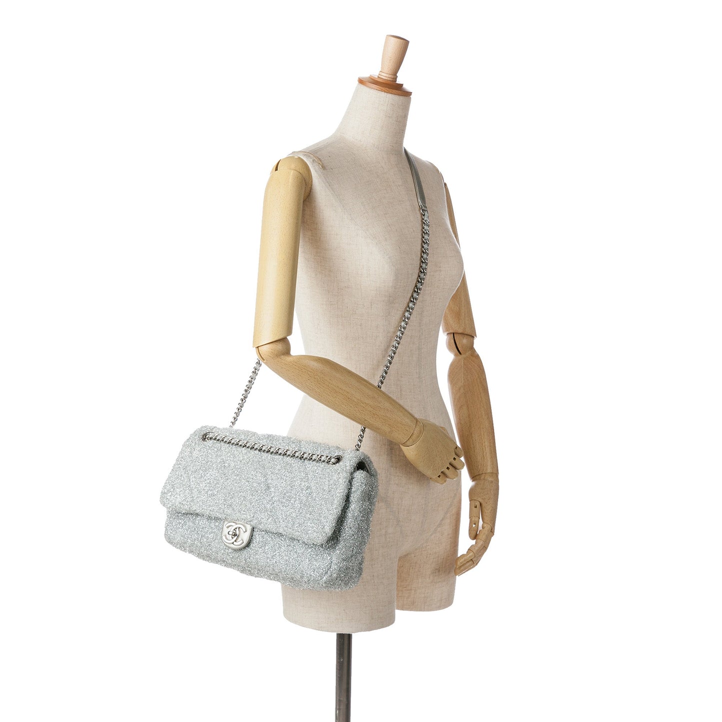Chanel Sac Large Quilted Lurex Ground Control Pluto Glitter Flap