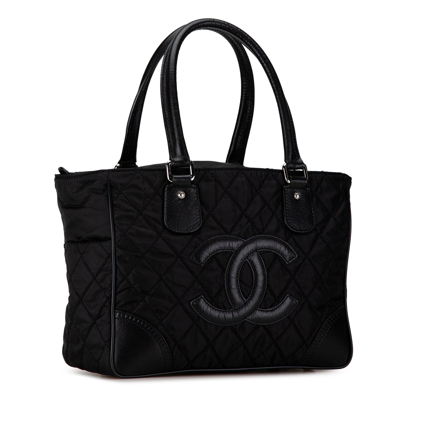 Black Chanel Quilted Nylon Paris-New York Line Tote