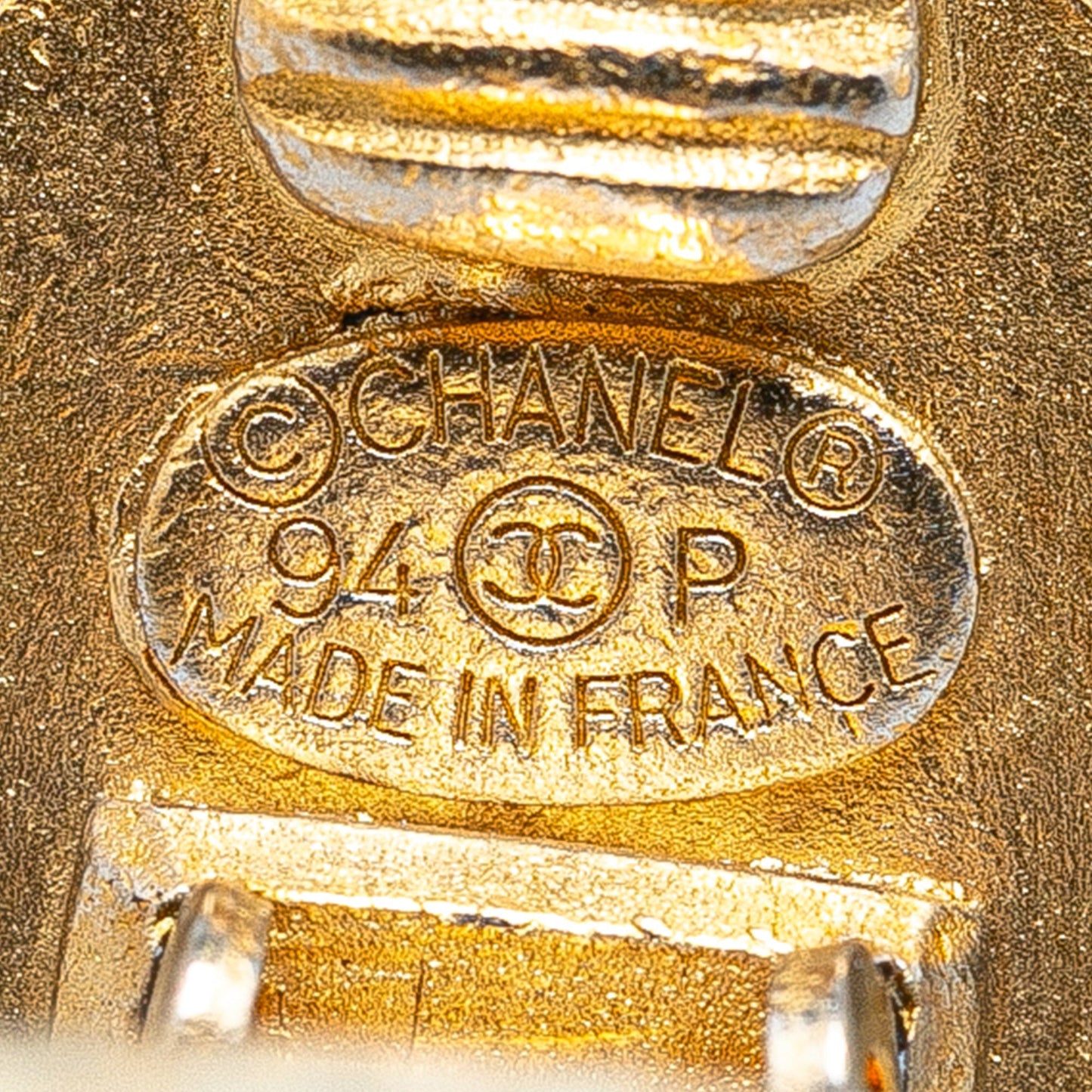 Gold Chanel Gold Plated CC Clip On Earrings