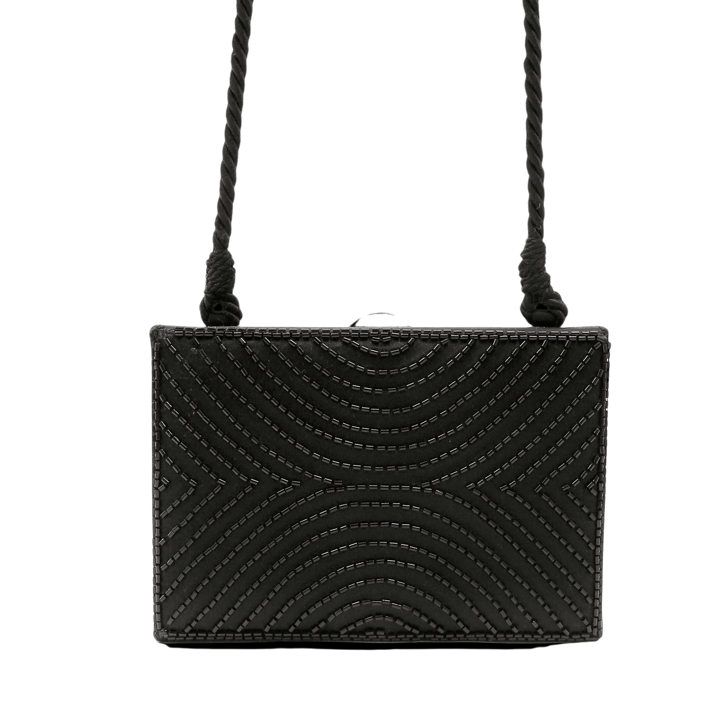 Chanel Black Vintage Beaded Mini Box Evening Bag