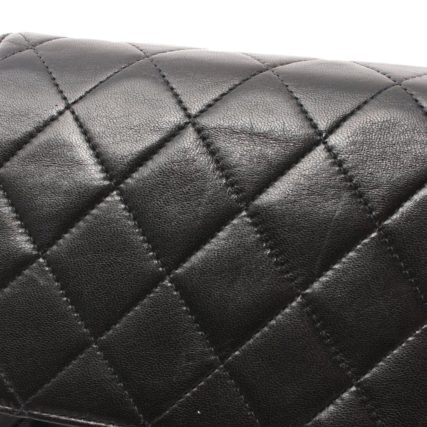 Black Chanel CC Quilted Lambskin Single Flap Crossbody Bag