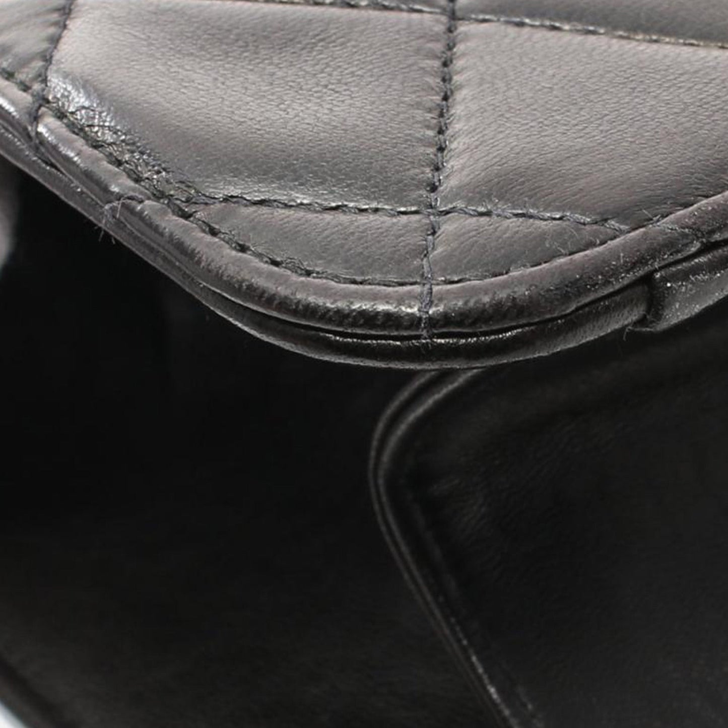 Black Chanel CC Quilted Lambskin Single Flap Crossbody Bag