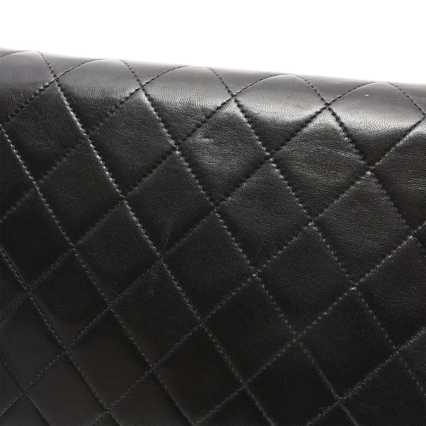 Black Chanel CC Quilted Lambskin Single Flap Crossbody Bag