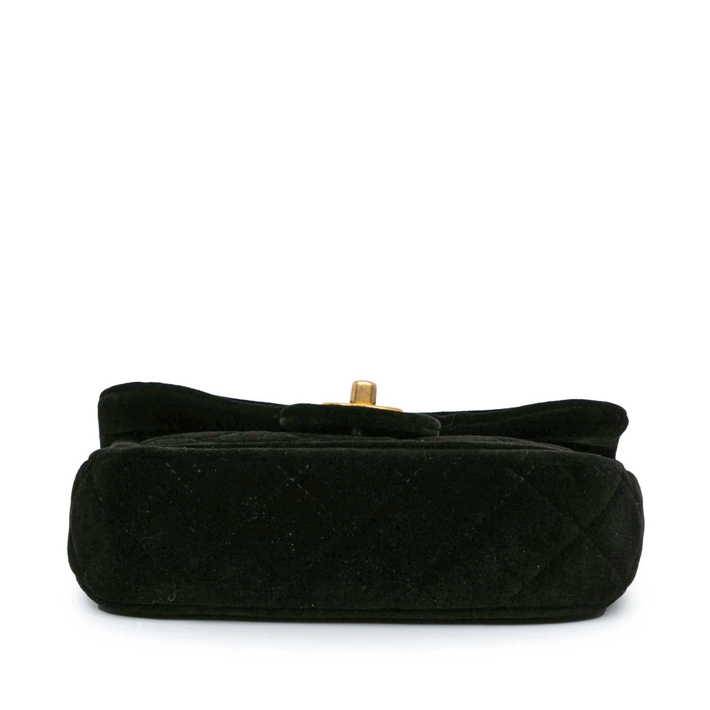 Black Chanel Mini Quilted Velvet Double Frame Flap Crossbody Bag