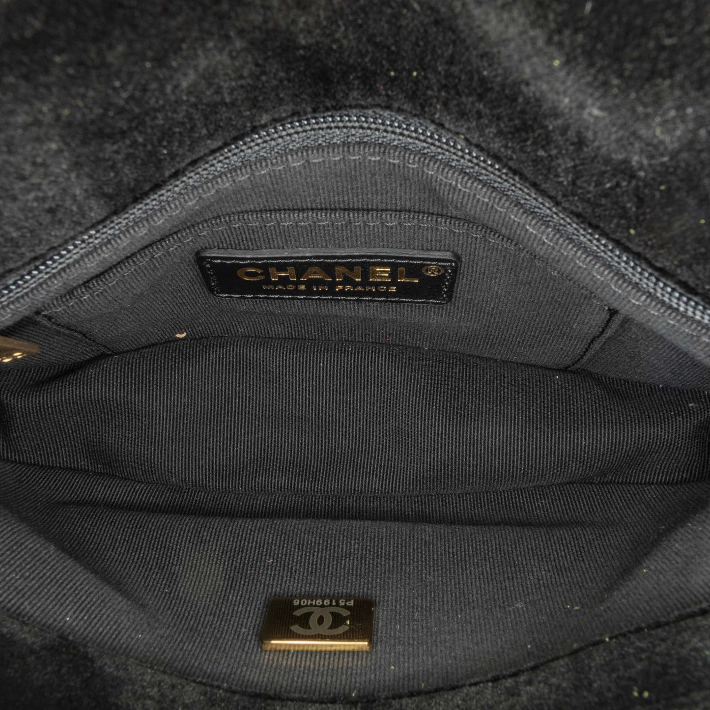 Black Chanel Mini Quilted Velvet Double Frame Flap Crossbody Bag